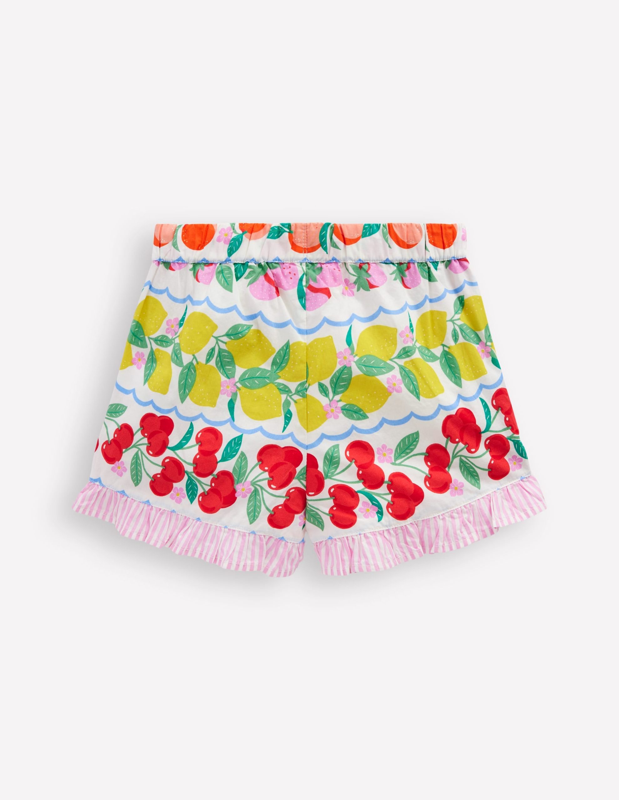 Juniper Woven Frill Shorts-Rainbow Fruit Stripe - Image 2