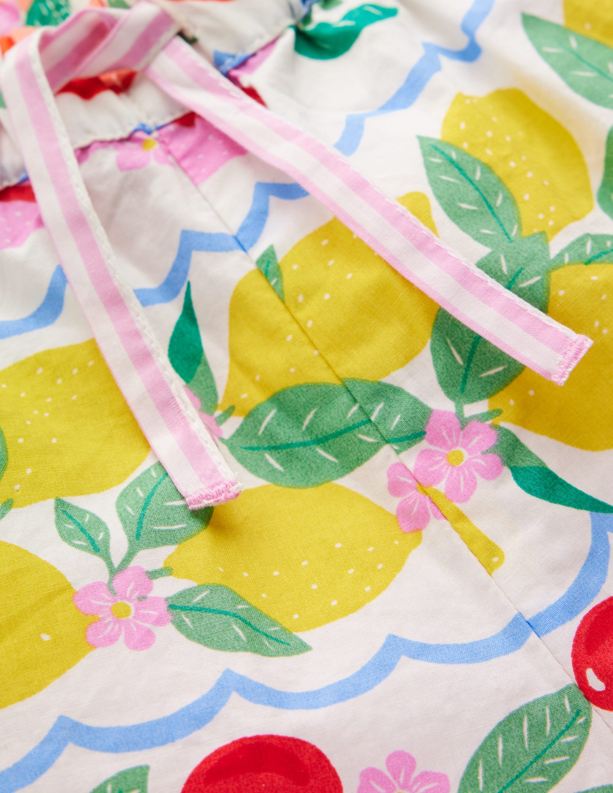 Juniper Woven Frill Shorts-Rainbow Fruit Stripe - Image 3