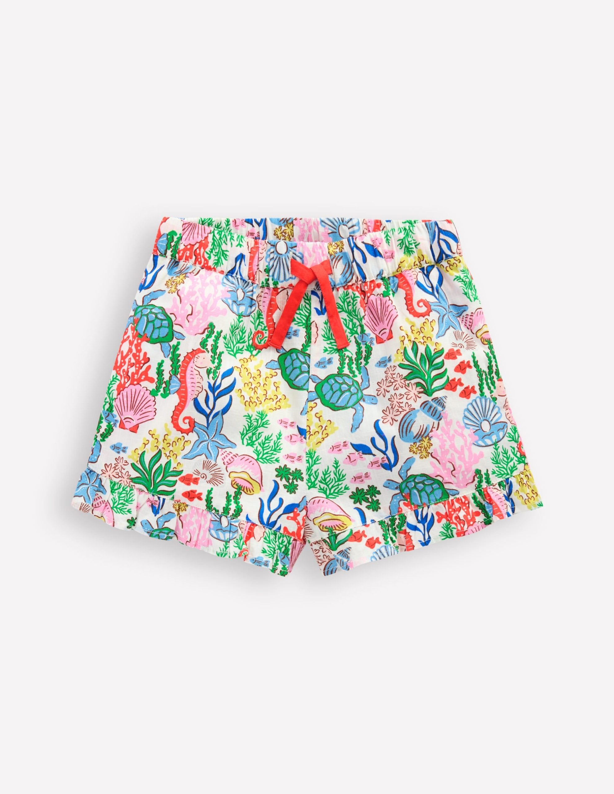 Juniper Woven Frill Shorts-Multi Coral Cove - Image 3