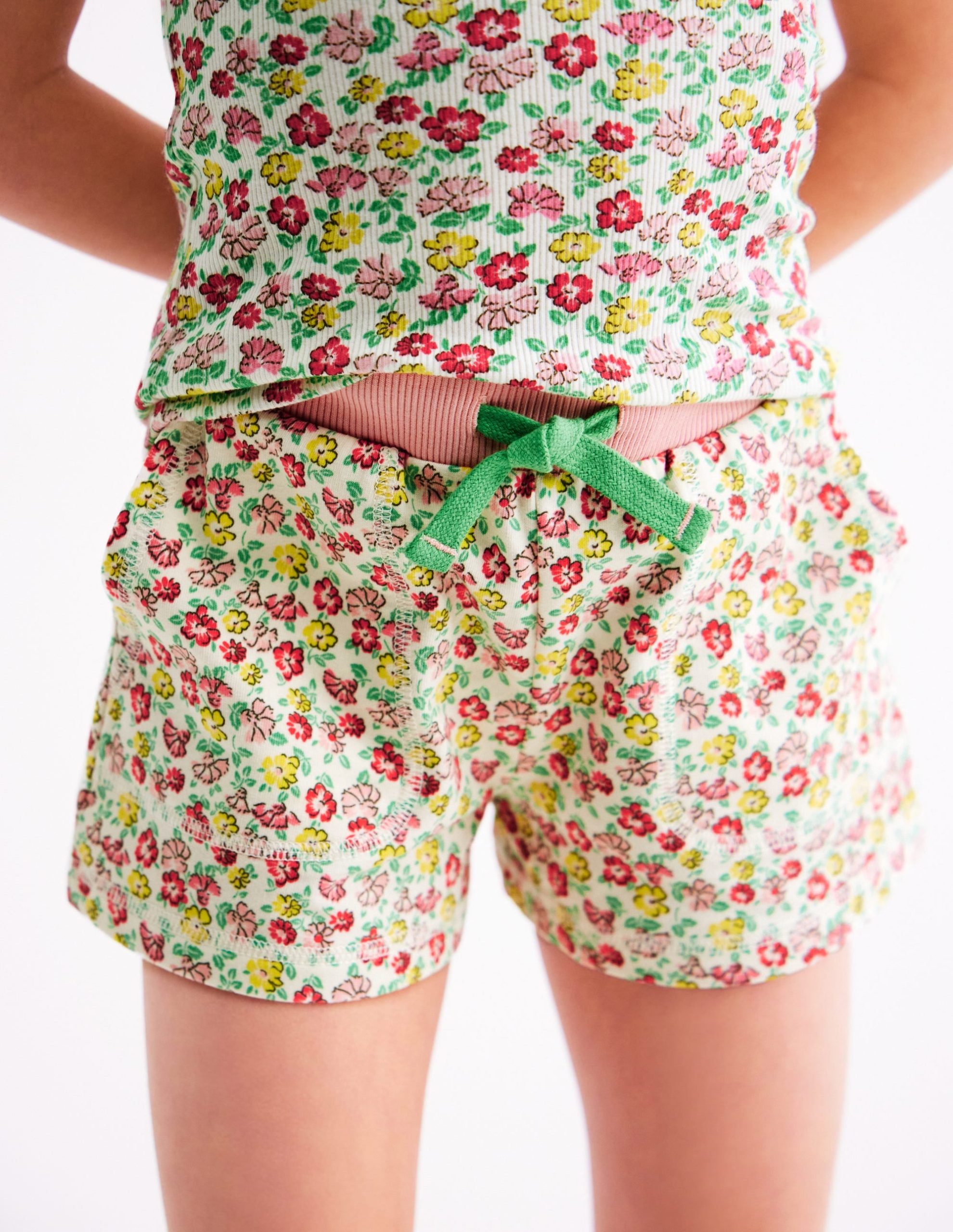 Ribbed Lace Trim Tank Top-Multi Summer Flowerbed - Image 3