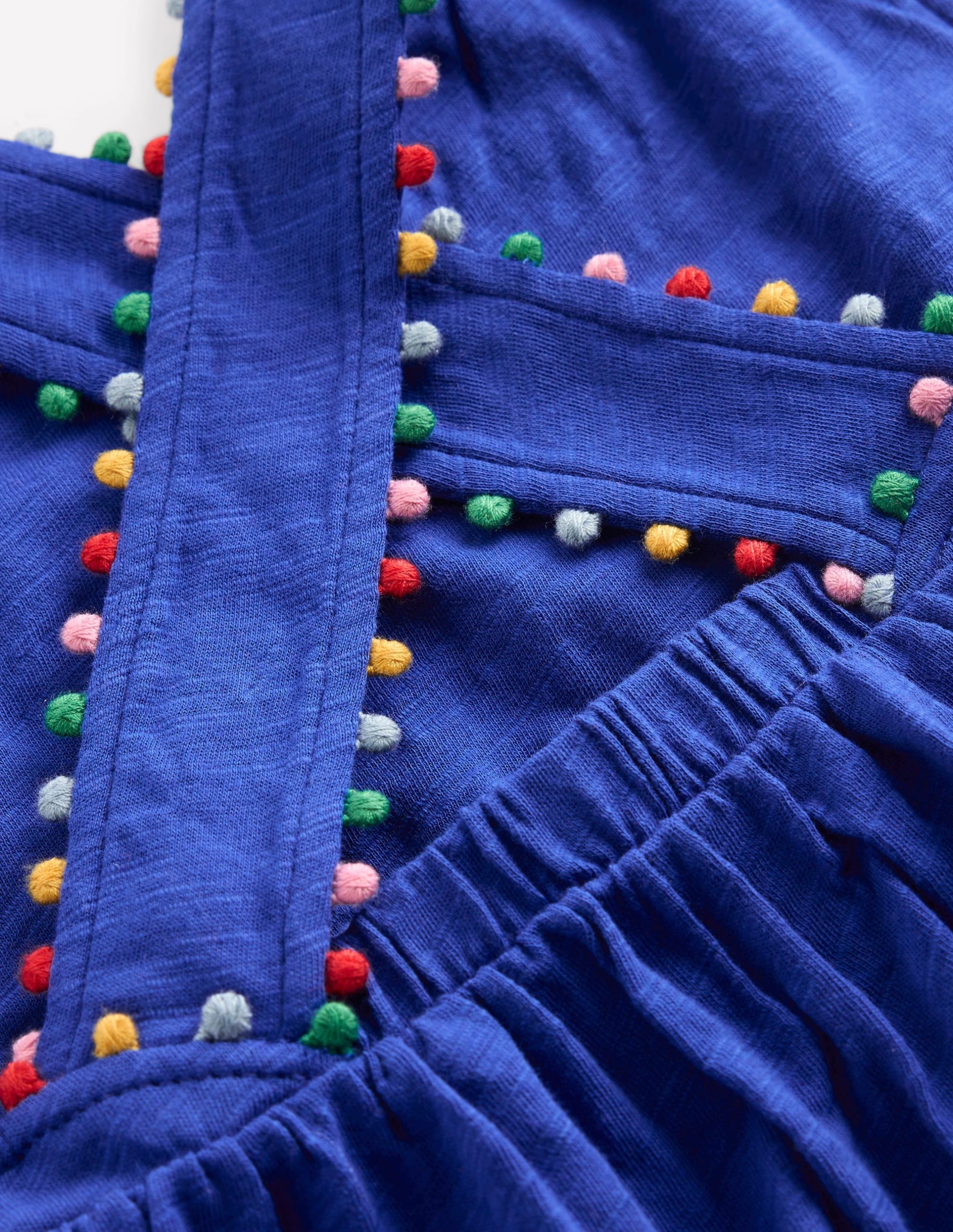 Cross-back Pom Top-Bright Blue - Image 3