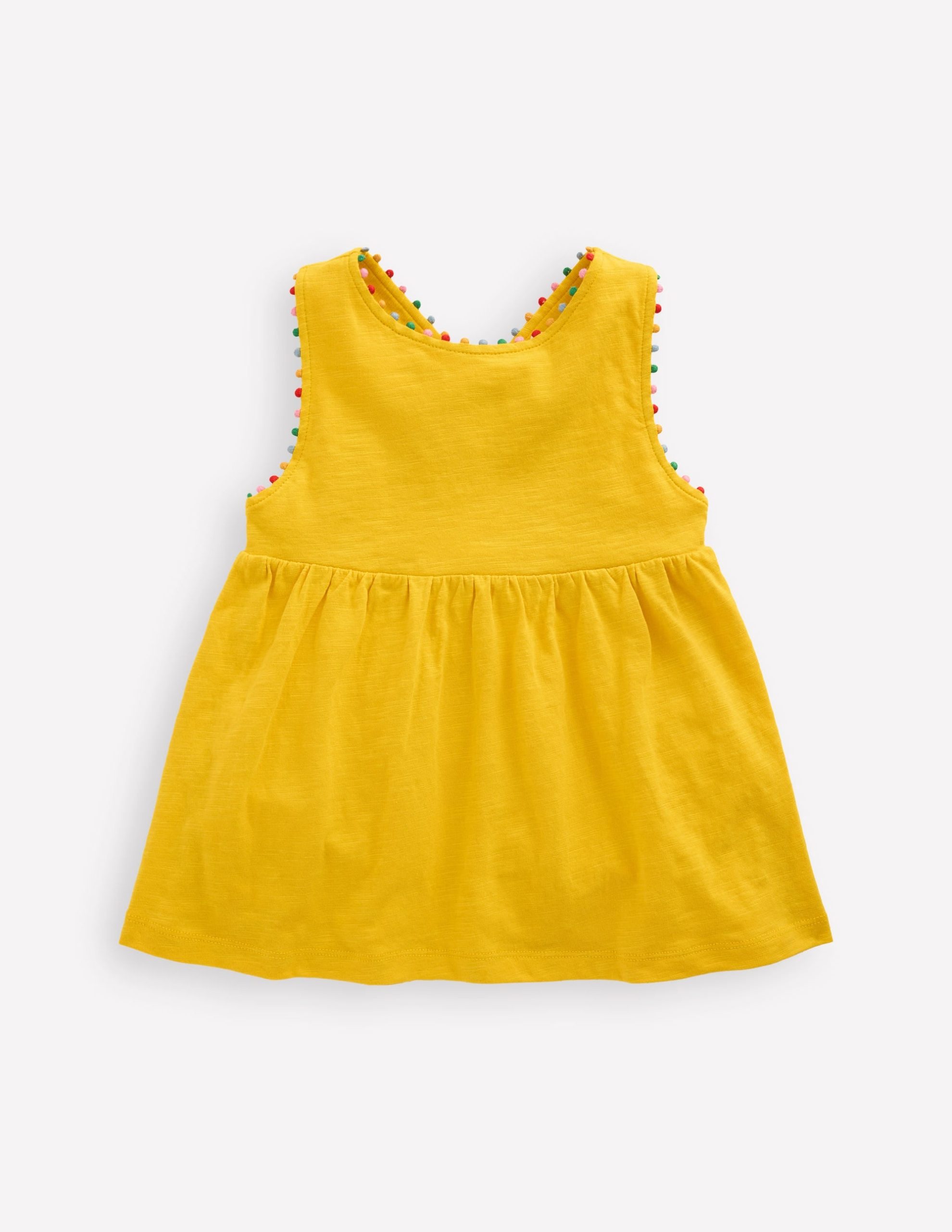 Cross-back Pom Top-Pineapple Yellow
