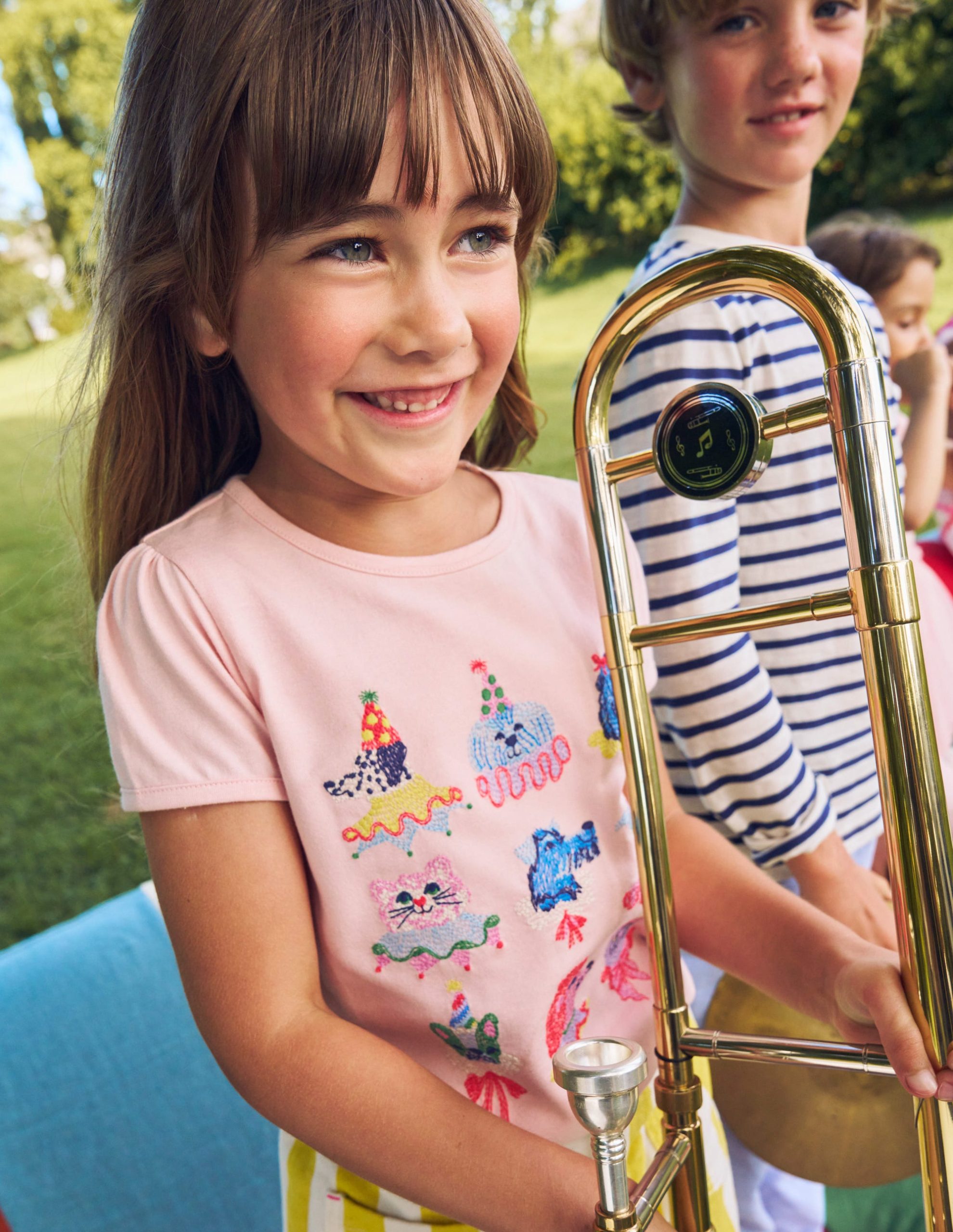 Puff Sleeve Superstitch Top-Chalk Pink Circus Pets