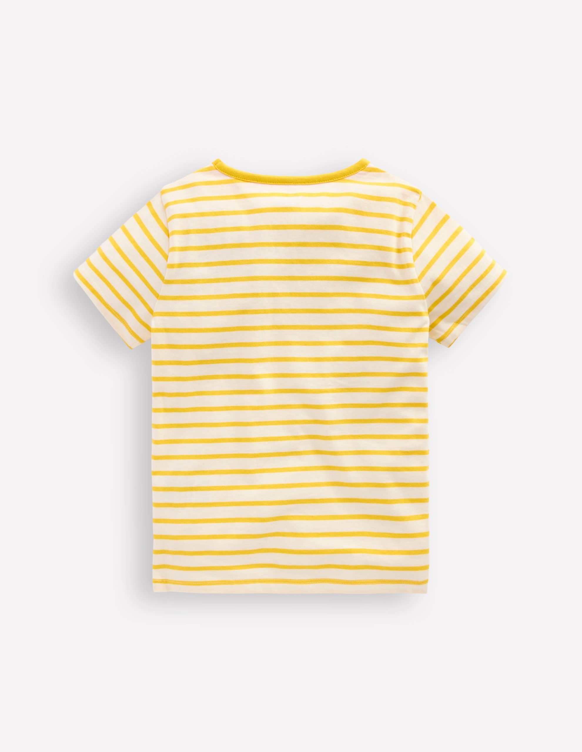 Lift The Flap Short Sleeve Top-Pineapple Yellow Stripe Cat - Image 3