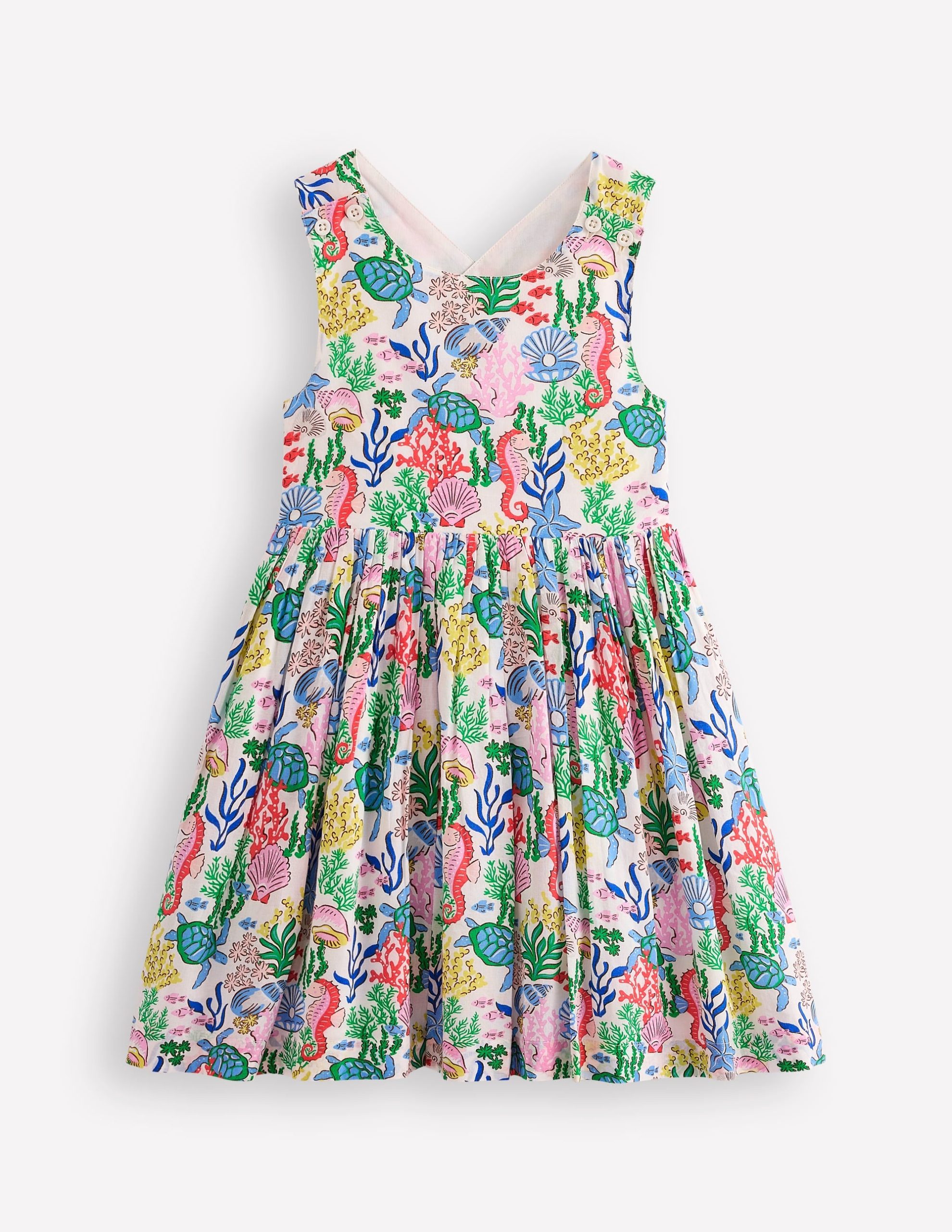 Harper Cross-Back Dress-Multi Coral Cove - Image 5