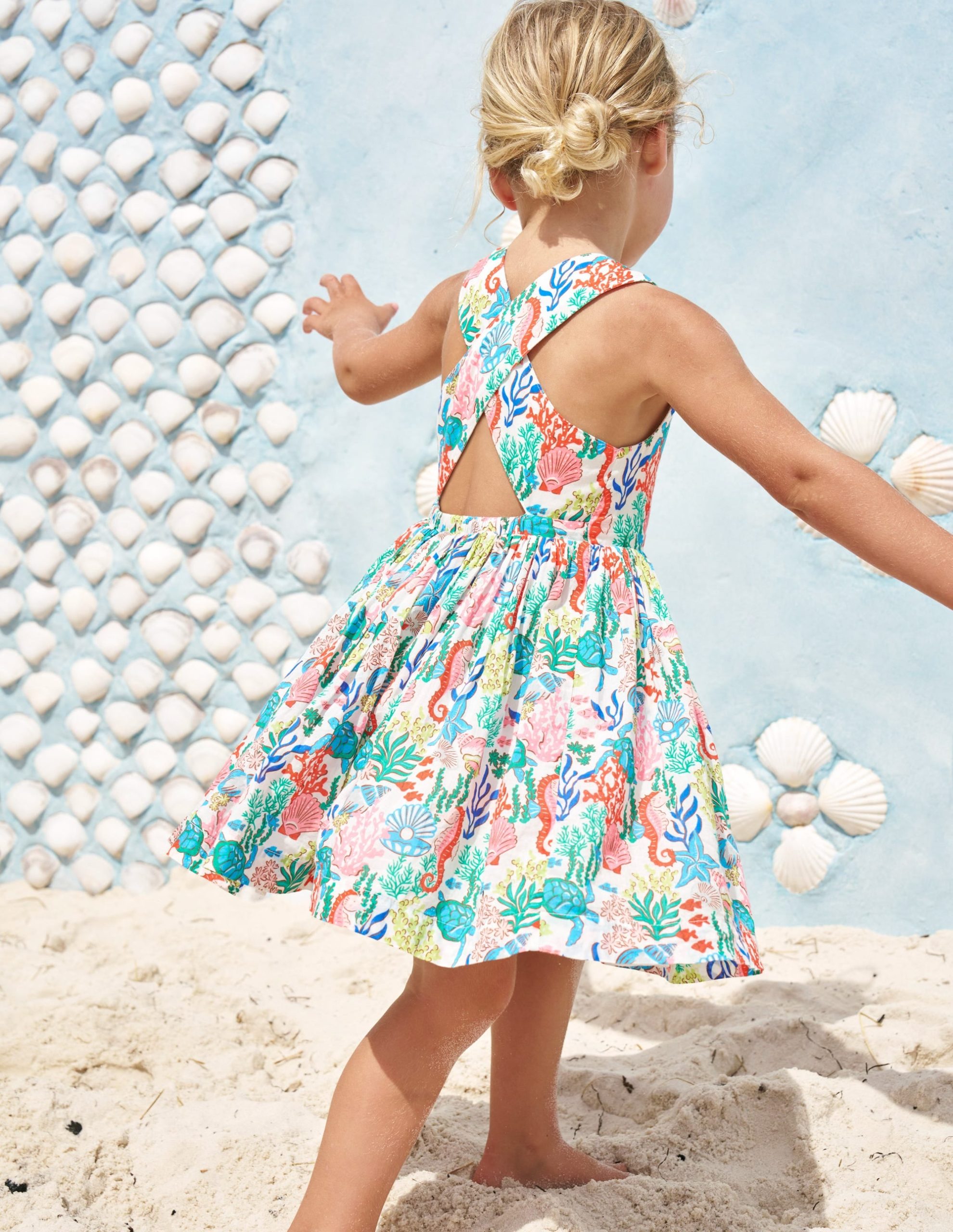 Harper Cross-Back Dress-Multi Coral Cove - Image 2