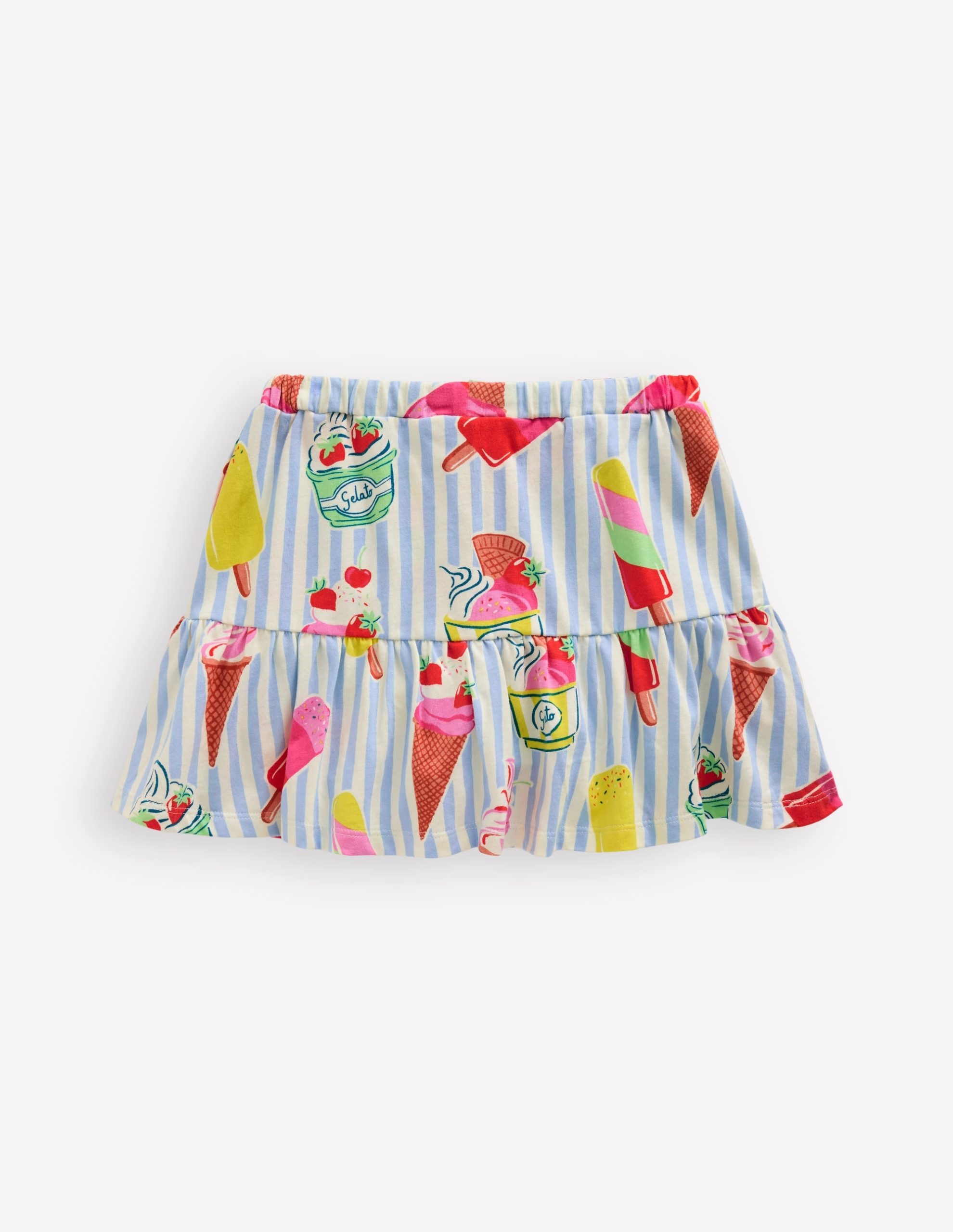 Tiered Jersey Skort-Vintage Blue Ice Cream Stripe - Image 3