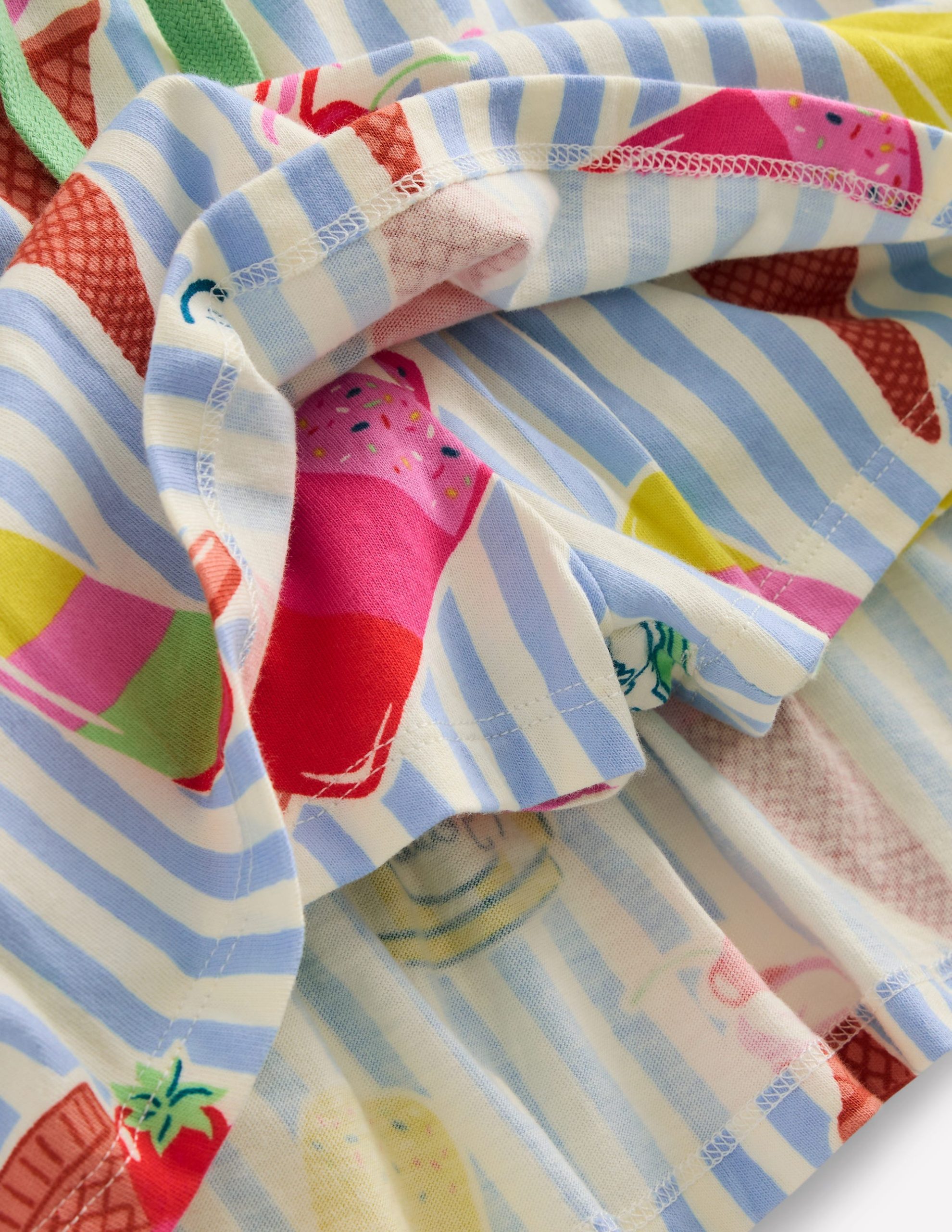 Tiered Jersey Skort-Vintage Blue Ice Cream Stripe - Image 4