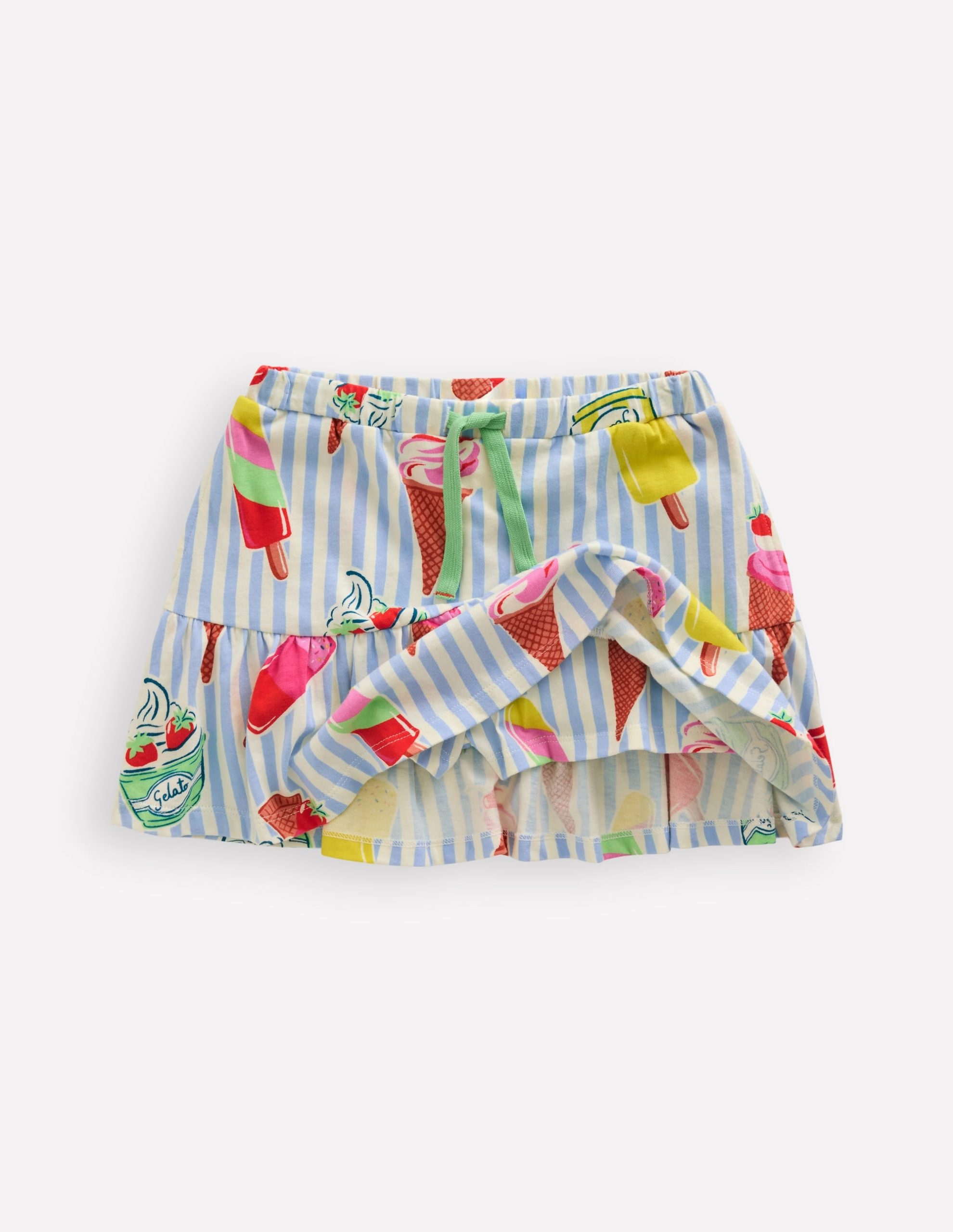 Tiered Jersey Skort-Vintage Blue Ice Cream Stripe - Image 5