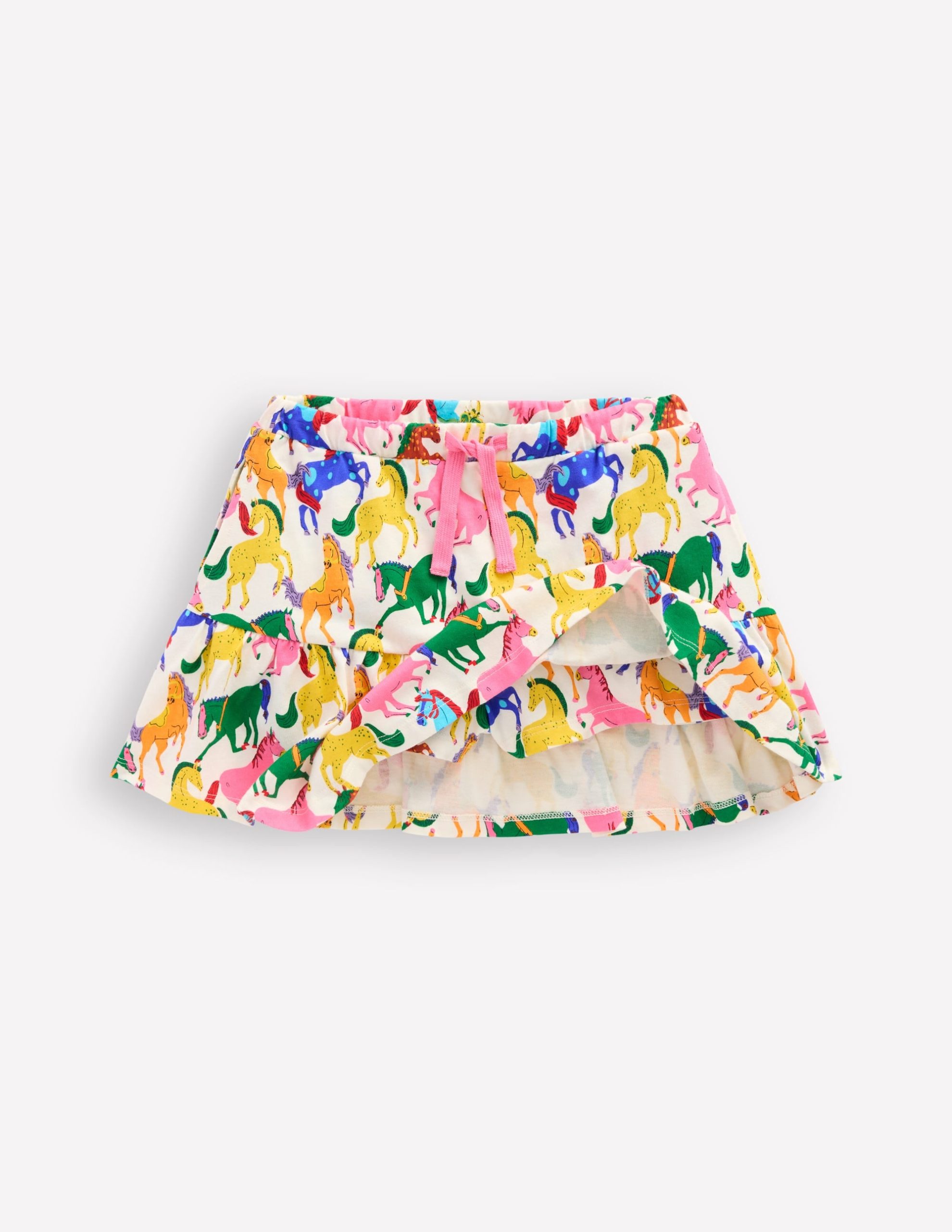 Tiered Jersey Skort-Multi Rainbow Horse - Image 4