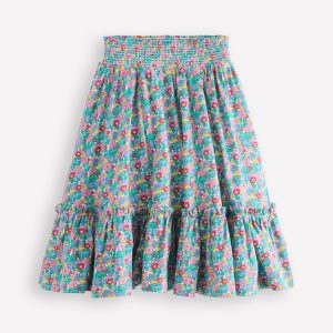 Jersey Midi Skirt-Multi Flowerbed