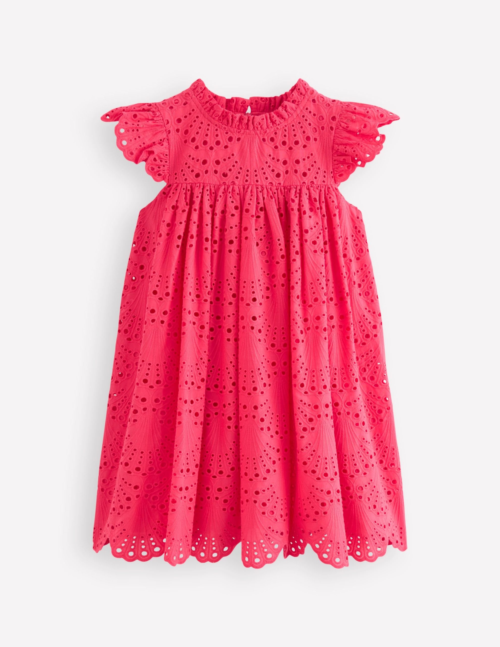 Scallop Broderie Dress-Camelia Pink - Image 3