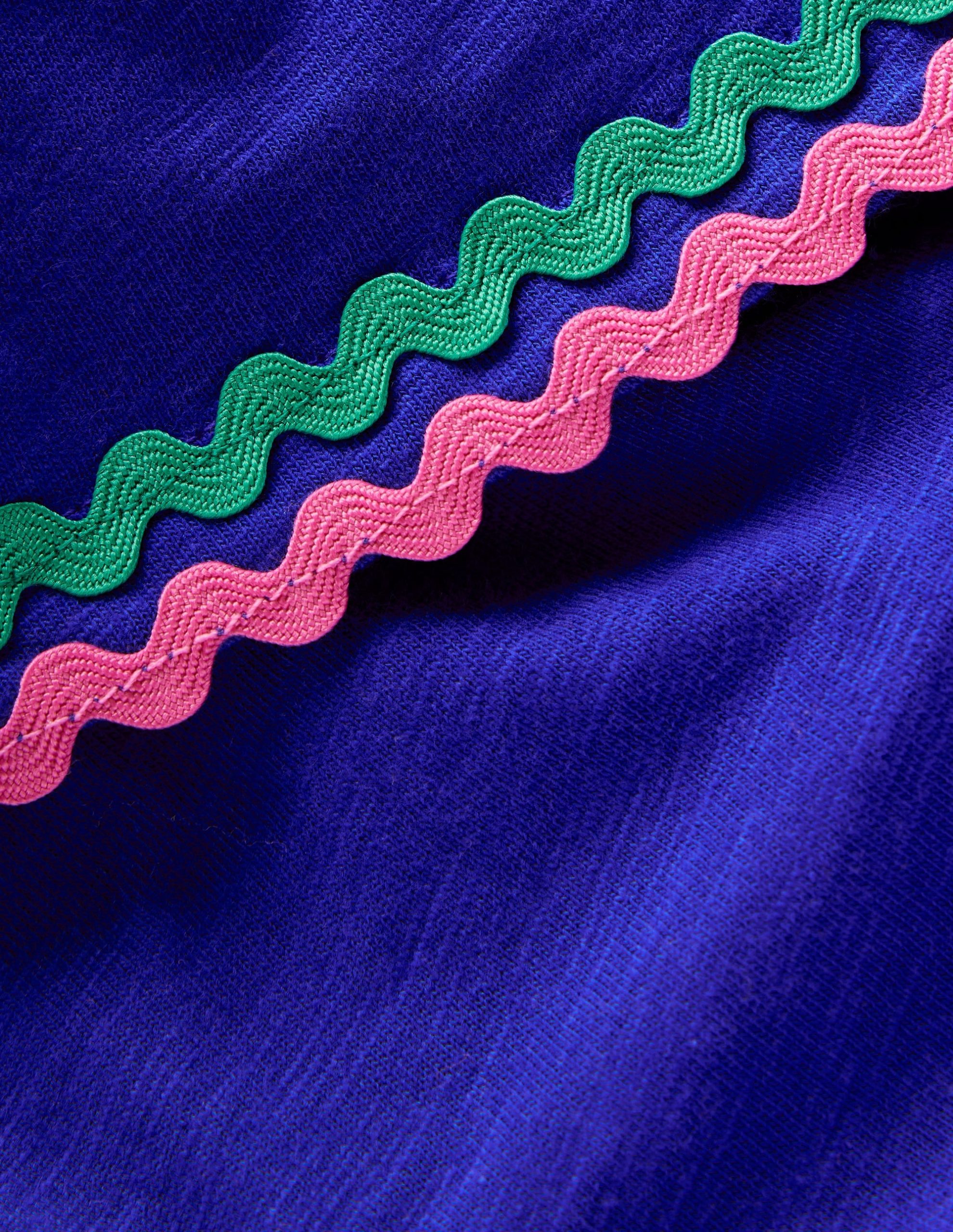 Trim Detail Pretty Top-Bright Blue - Image 3