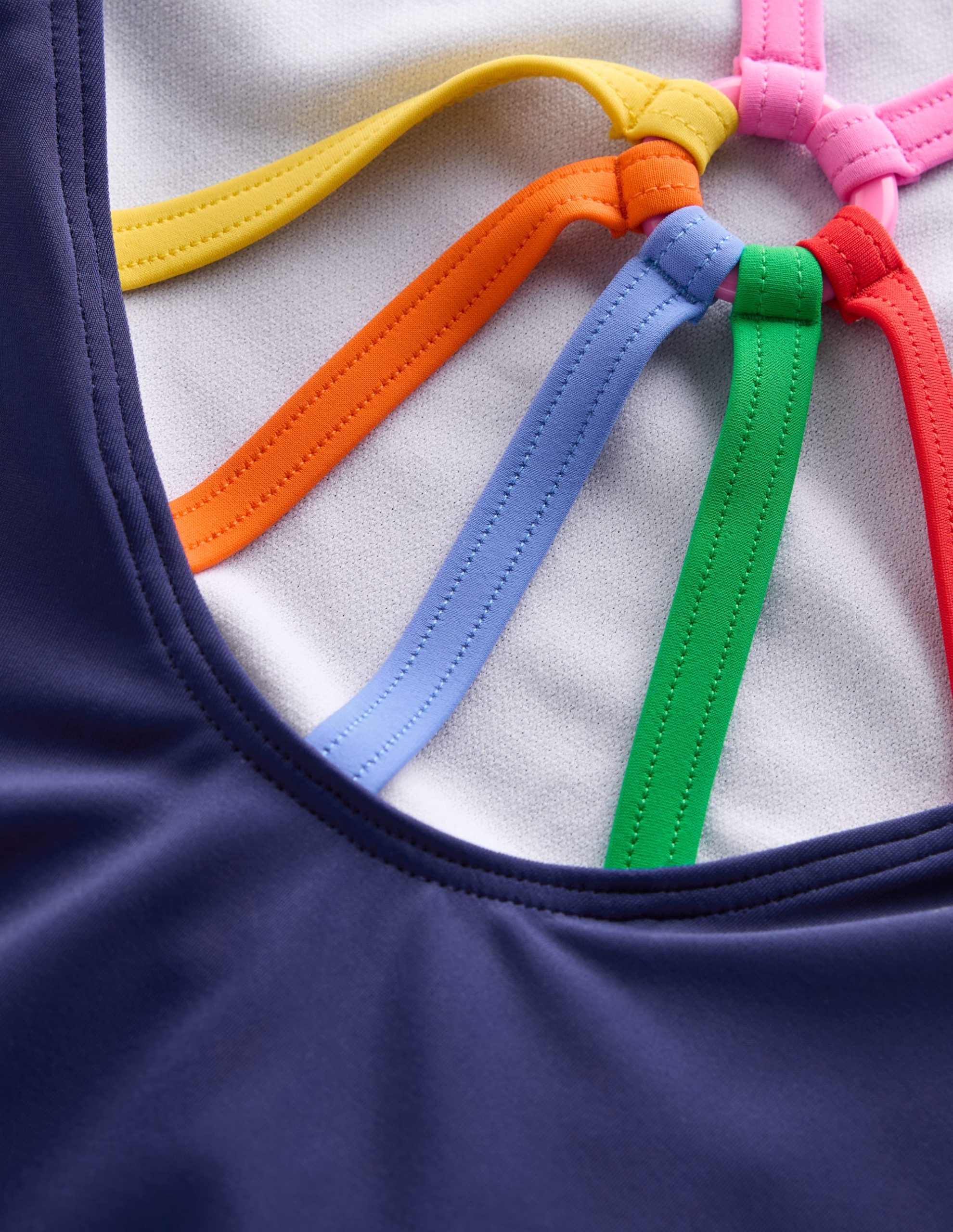 Selena Rainbow Strap Swimsuit-College Navy - Image 4