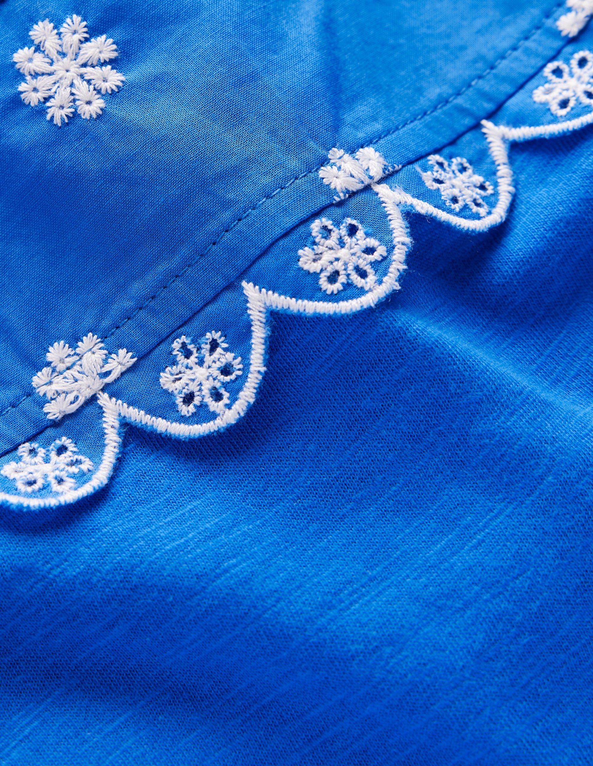 Broderie Sleeve Tee-Kingfisher Blue - Image 5