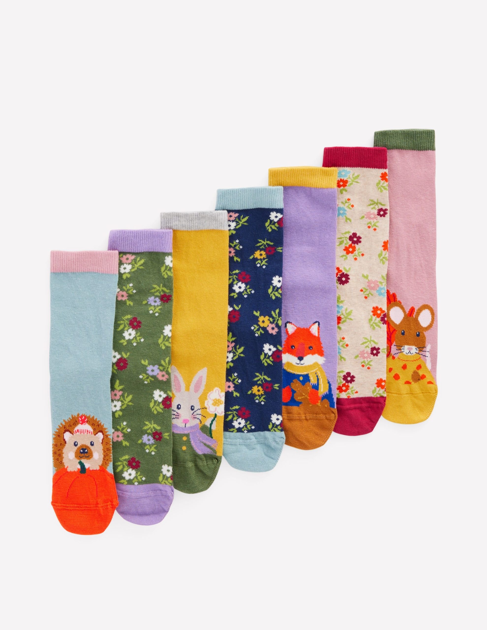 Socks 7 Pack-Autumn Animals