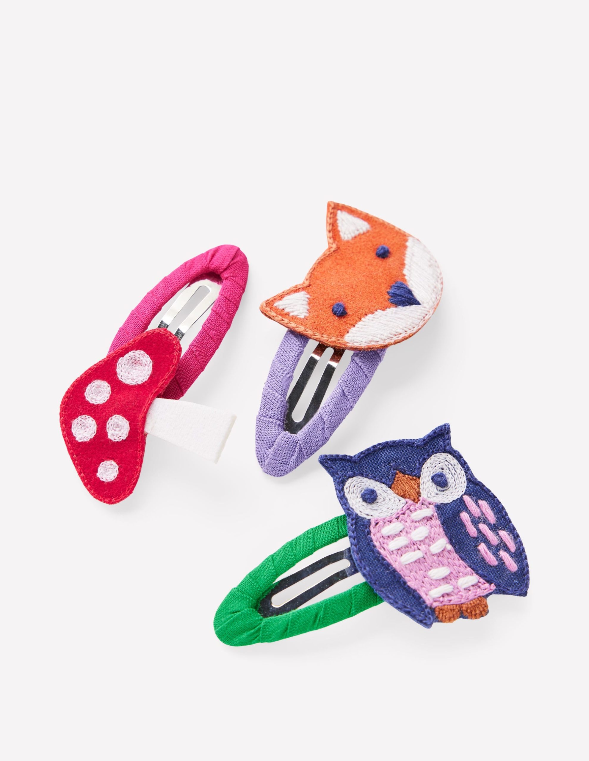 3-pack Hair Clips-Woodland Animals - Image 2