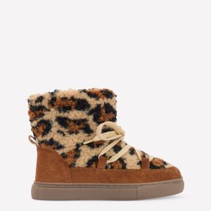 Cosy Borg Boots-Leopard