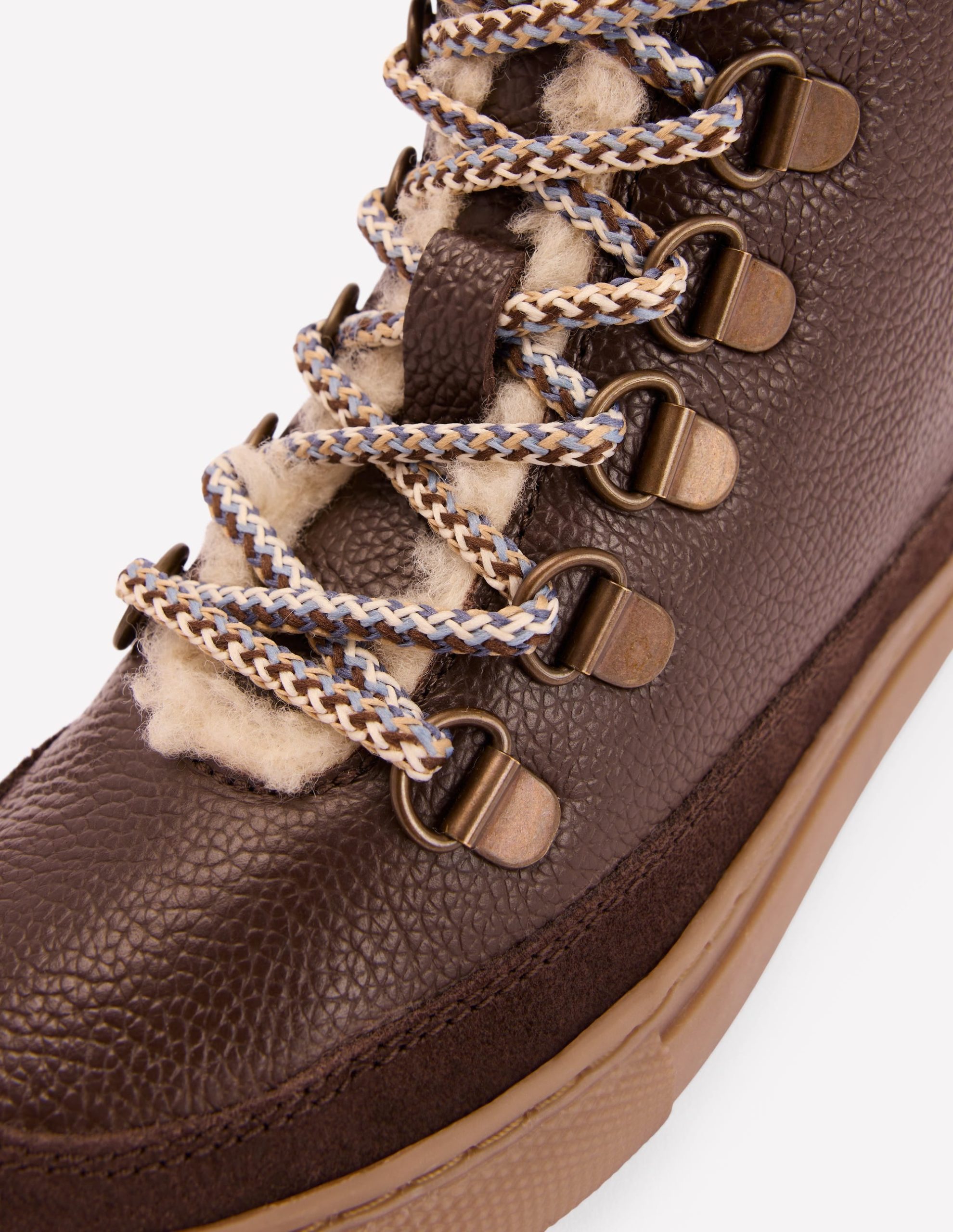Borg Lace-up Boots-Brown - Image 3