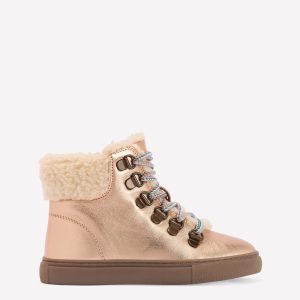 Borg Lace-up Boots-Bronze