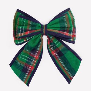 Big Bow Clip-Green Check
