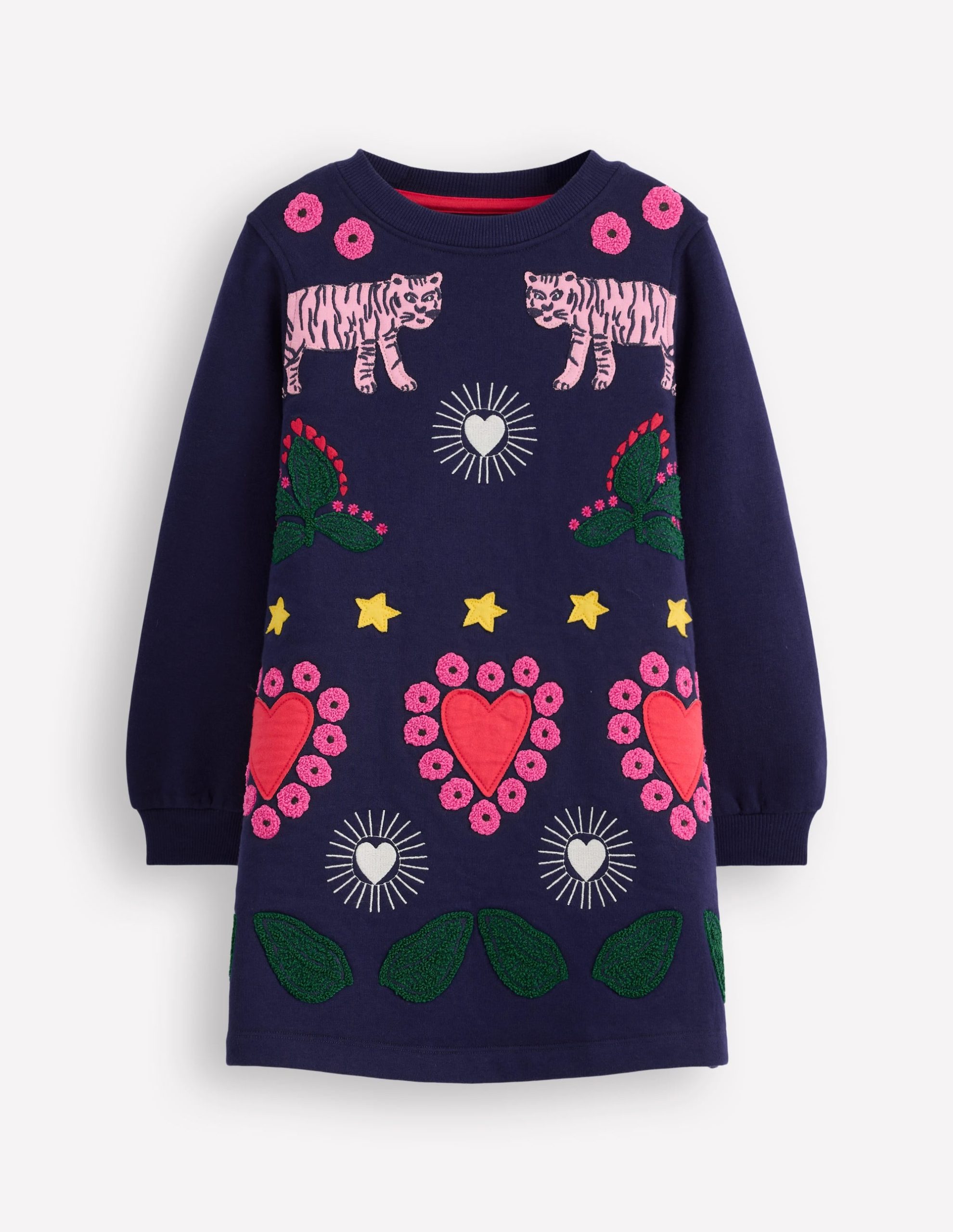 Ida Sweatshirt Appliqu?? Dress-College Navy Tigers