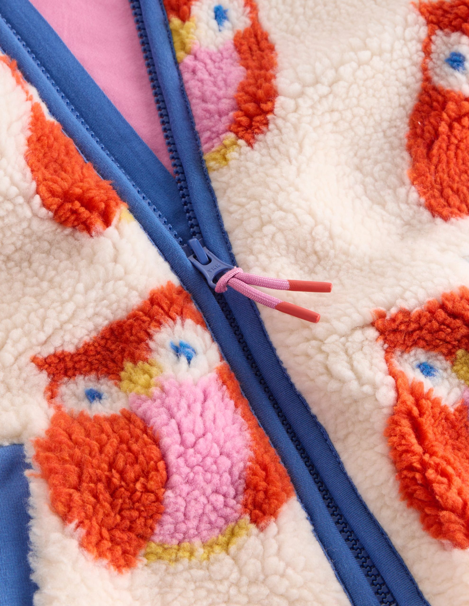 Eden Borg Zip-Through Jacket-Dark Orange Owls - Image 3