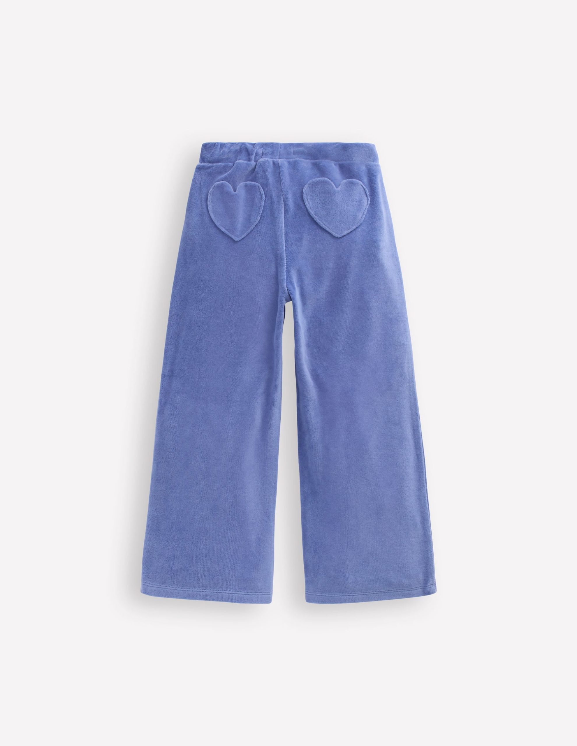 Heart Pocket Velour Sweatpants-Soft Blue - Image 2