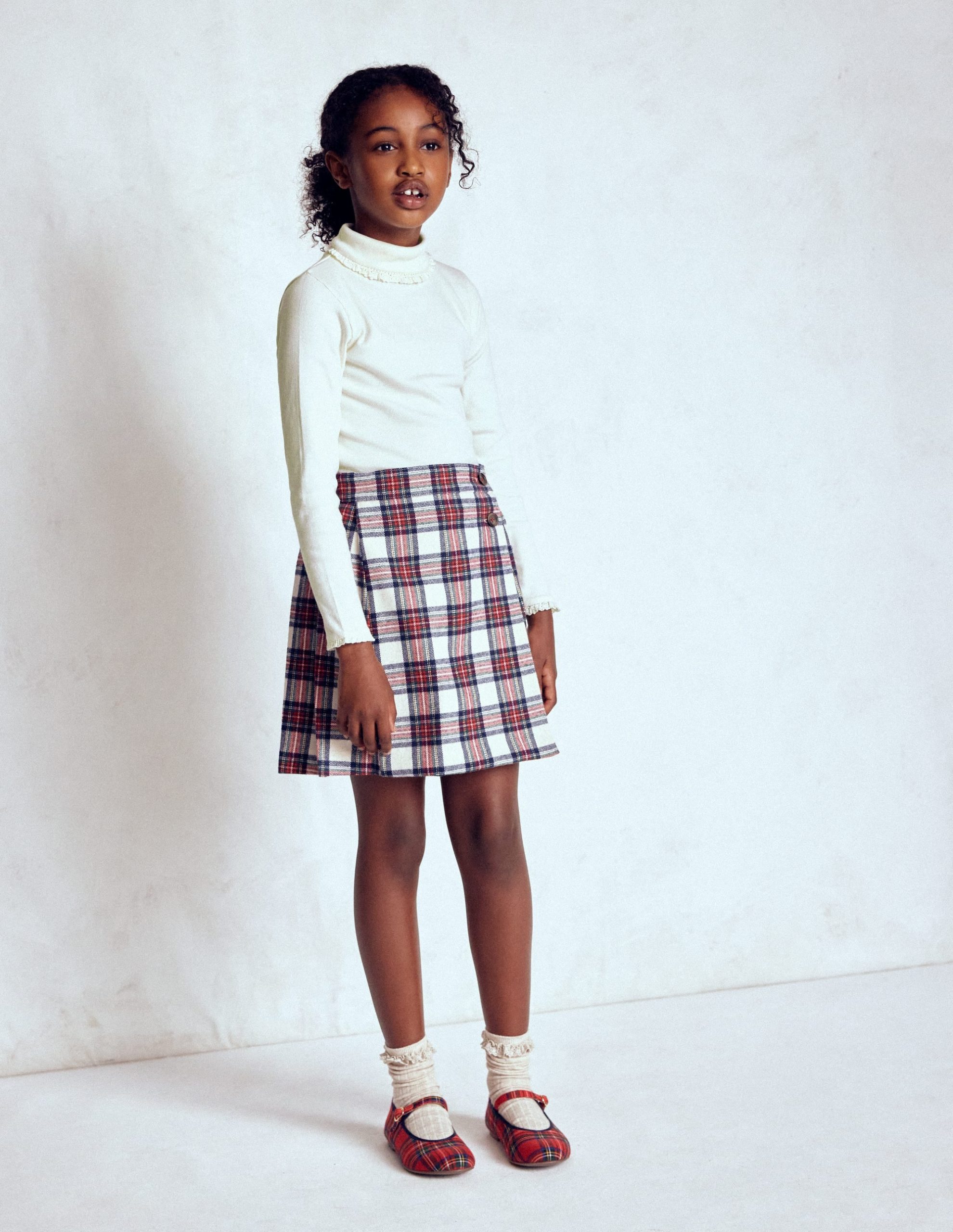 Ribbed Roll Neck Top-Ivory - Image 3