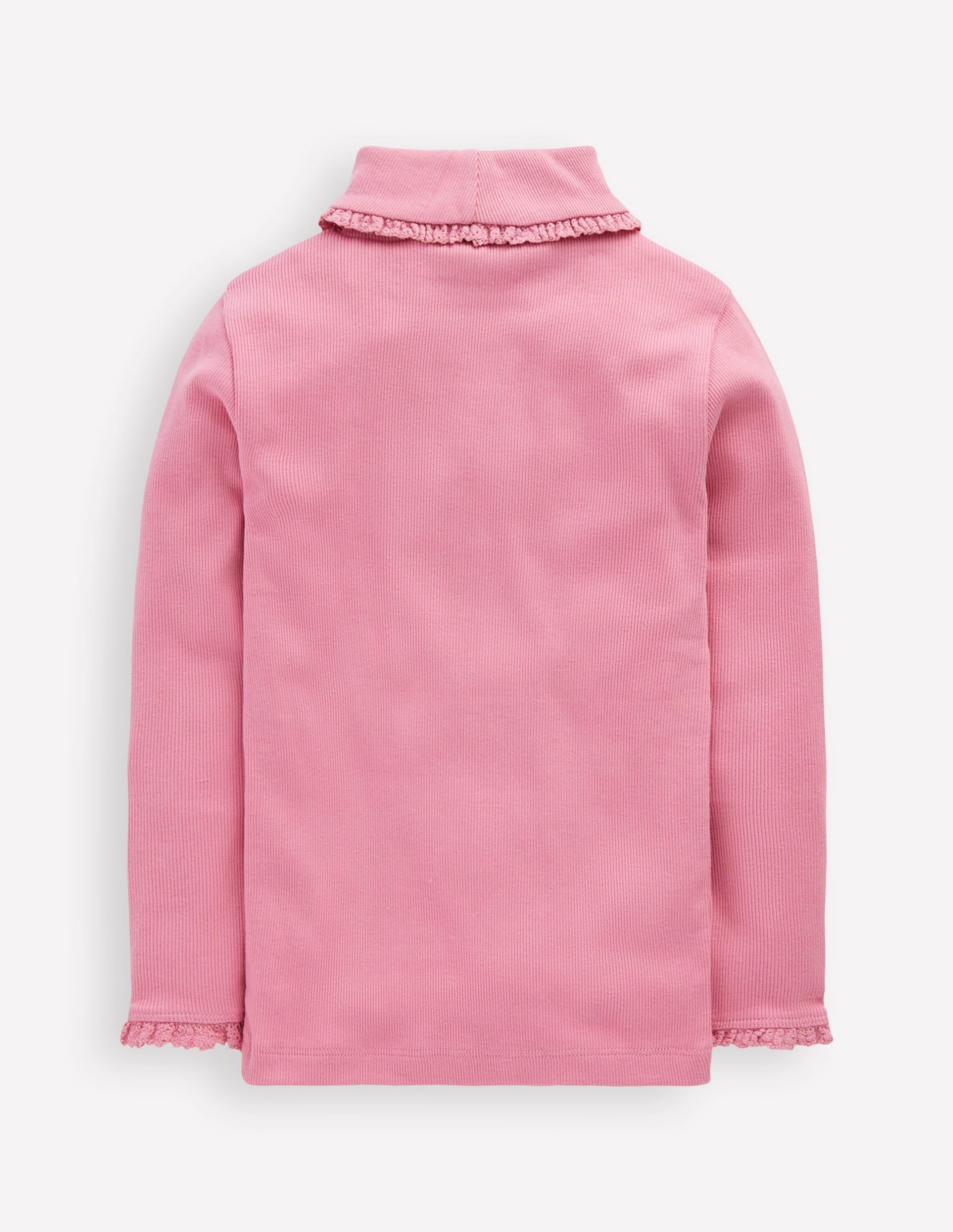 Ribbed Roll Neck Top-Pink Haze - Image 4