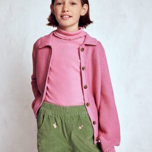 Ribbed Roll Neck Top-Pink Haze