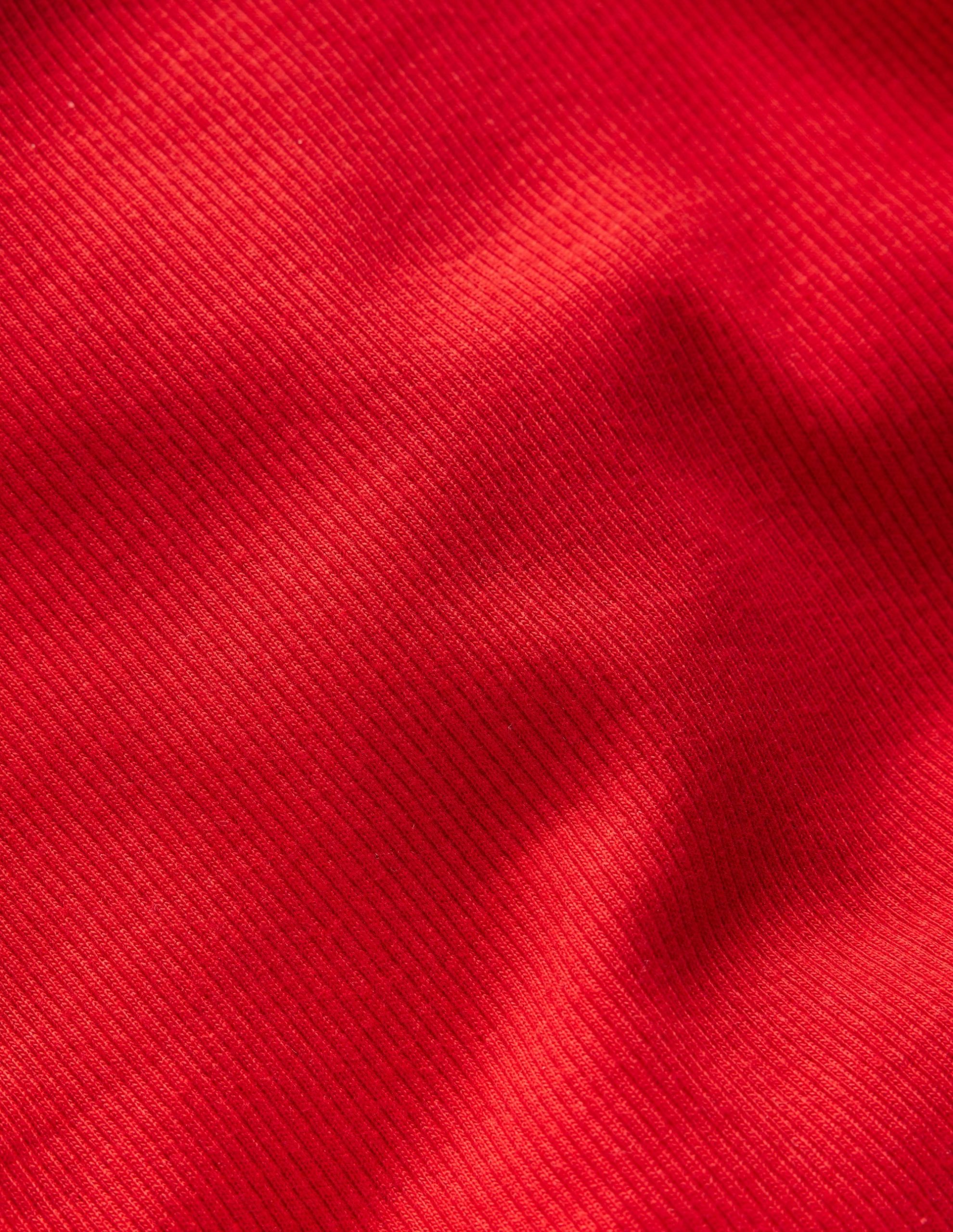 Ribbed Roll Neck Top-Poppy Red - Image 3