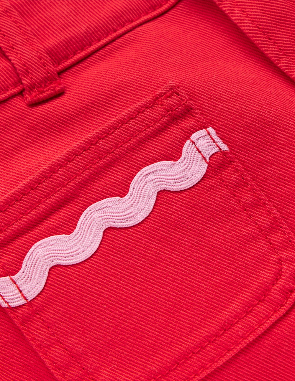 Patch Pocket Pants-Poppy Red - Image 3