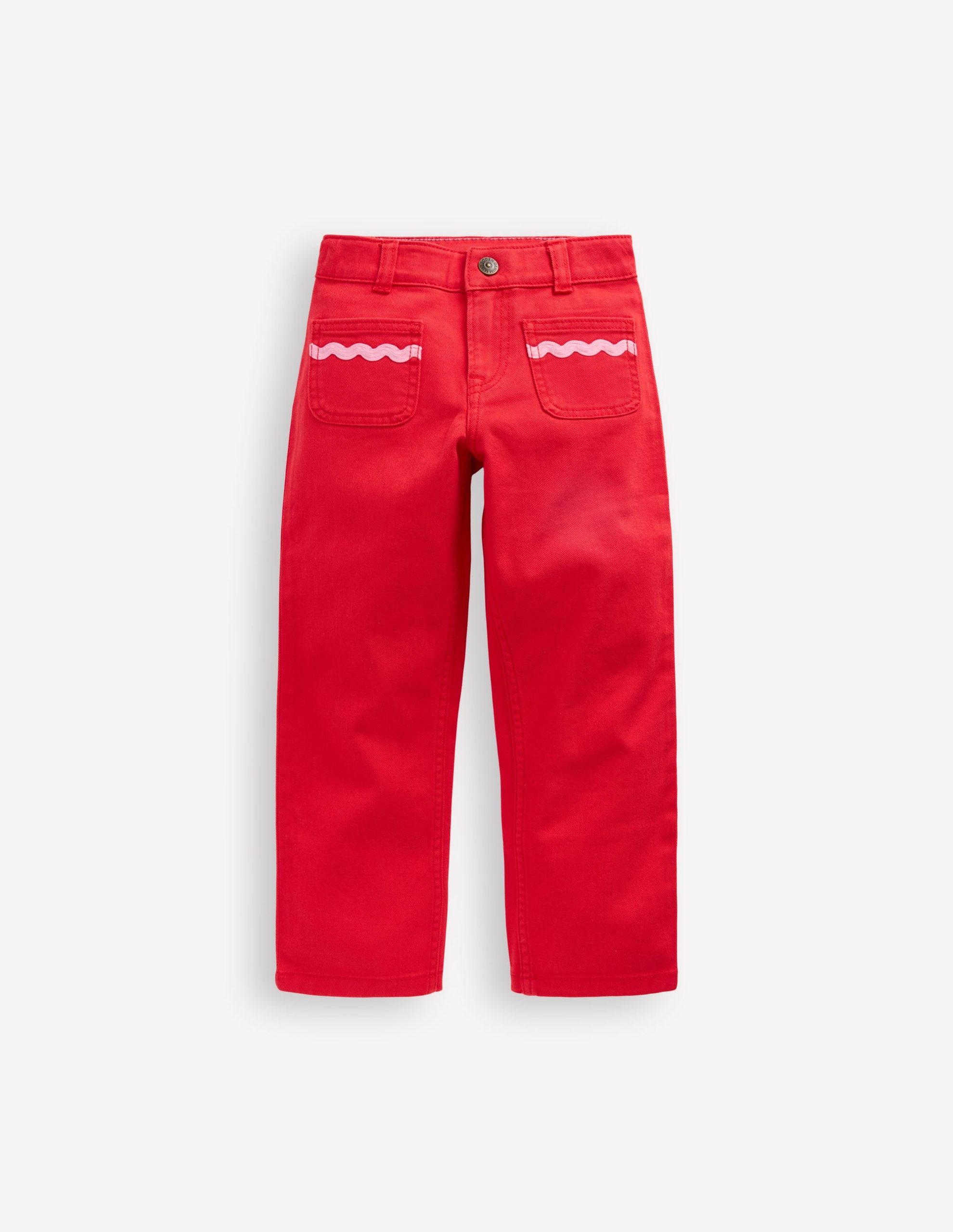 Patch Pocket Pants-Poppy Red