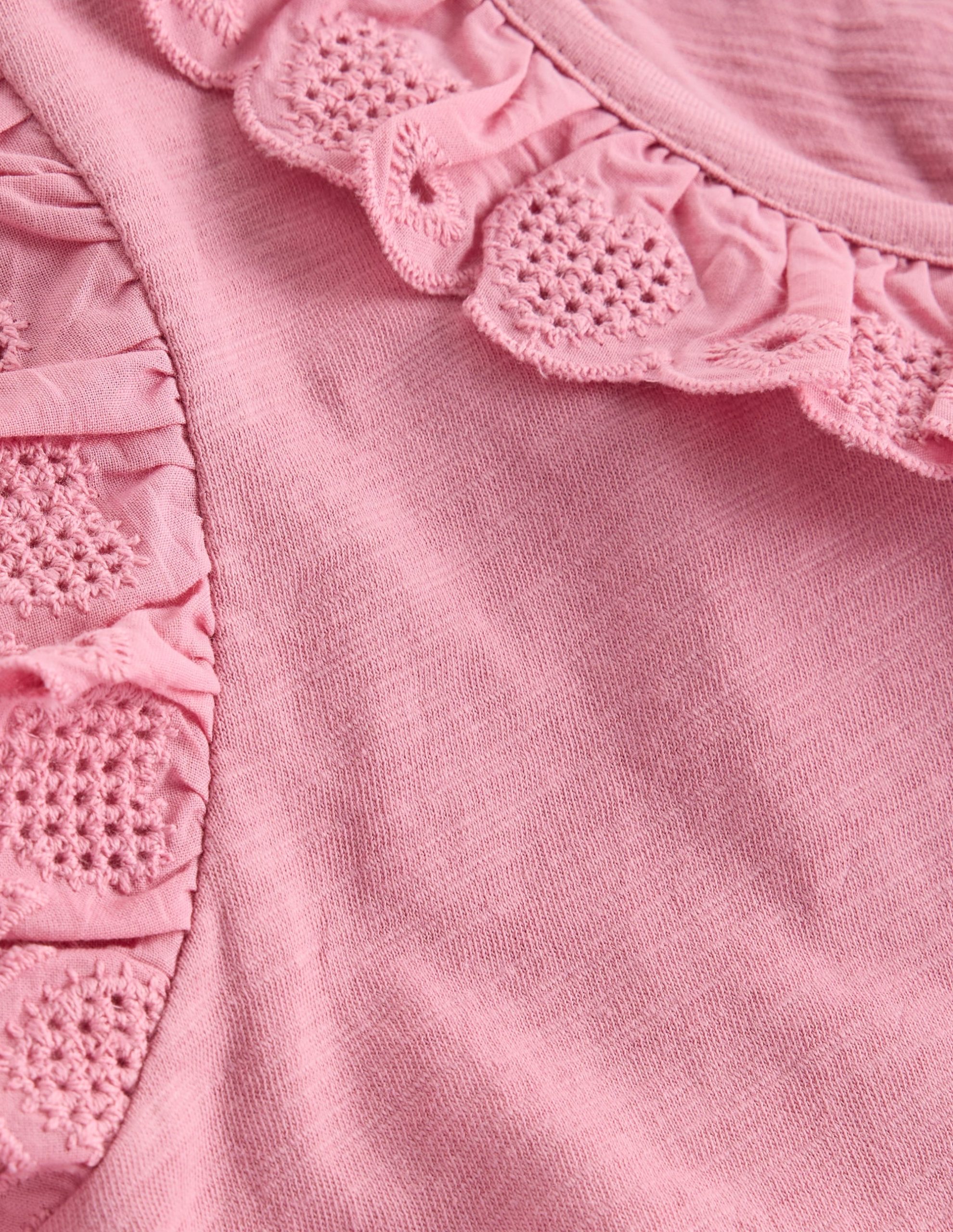 Broderie Heart Trim Top-Pink Haze - Image 3
