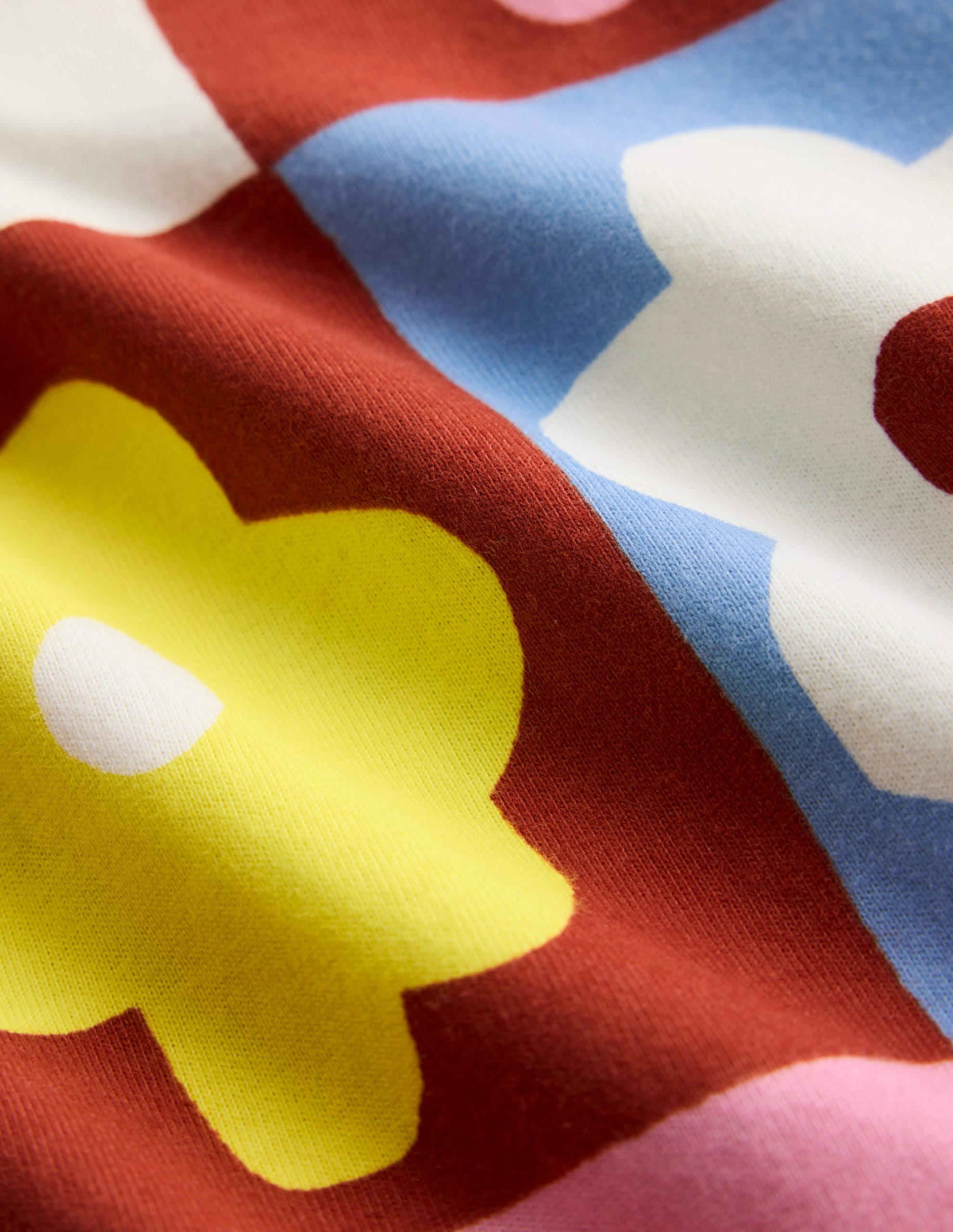 Posie Long Sleeve Jersey Dress-Multi Flower Check - Image 3