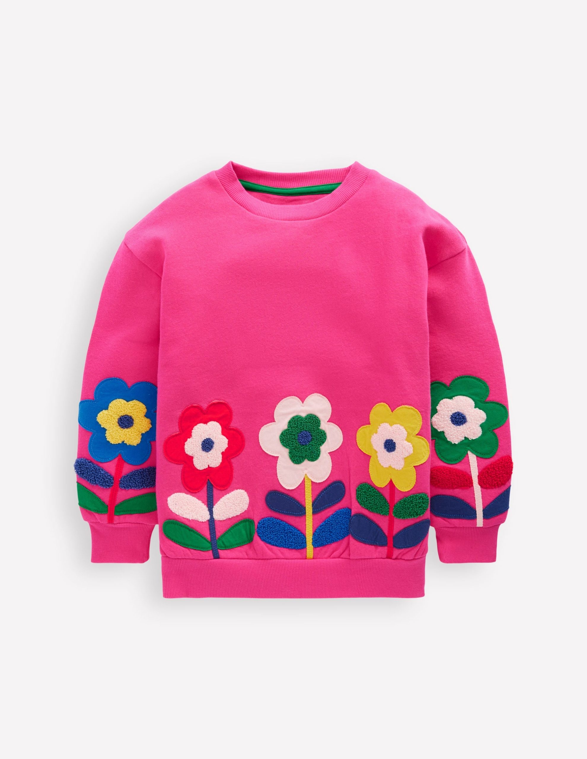 Bobbie Appliqu?? Sweatshirt-Raspberry Pink Flowers - Image 2