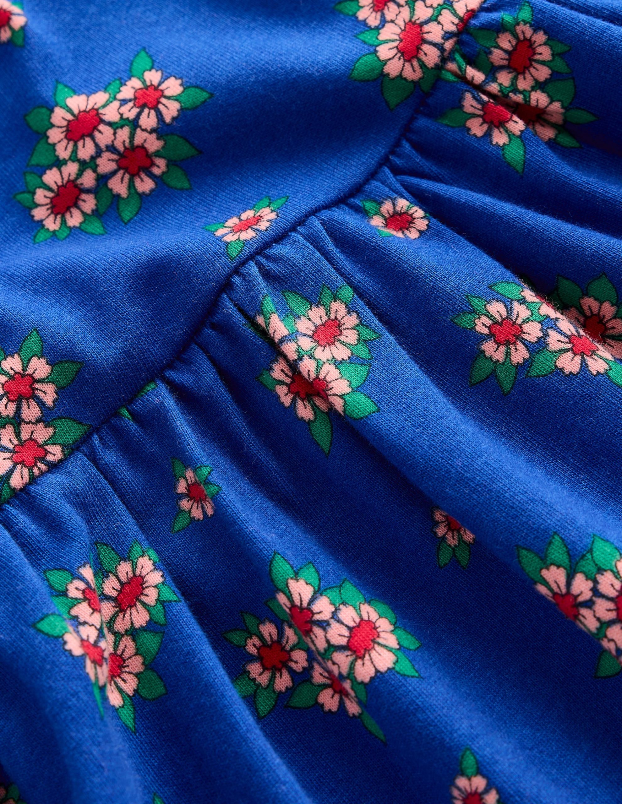 Ariel Long Sleeve Twirly Dress-Blue Flowerbunch - Image 3
