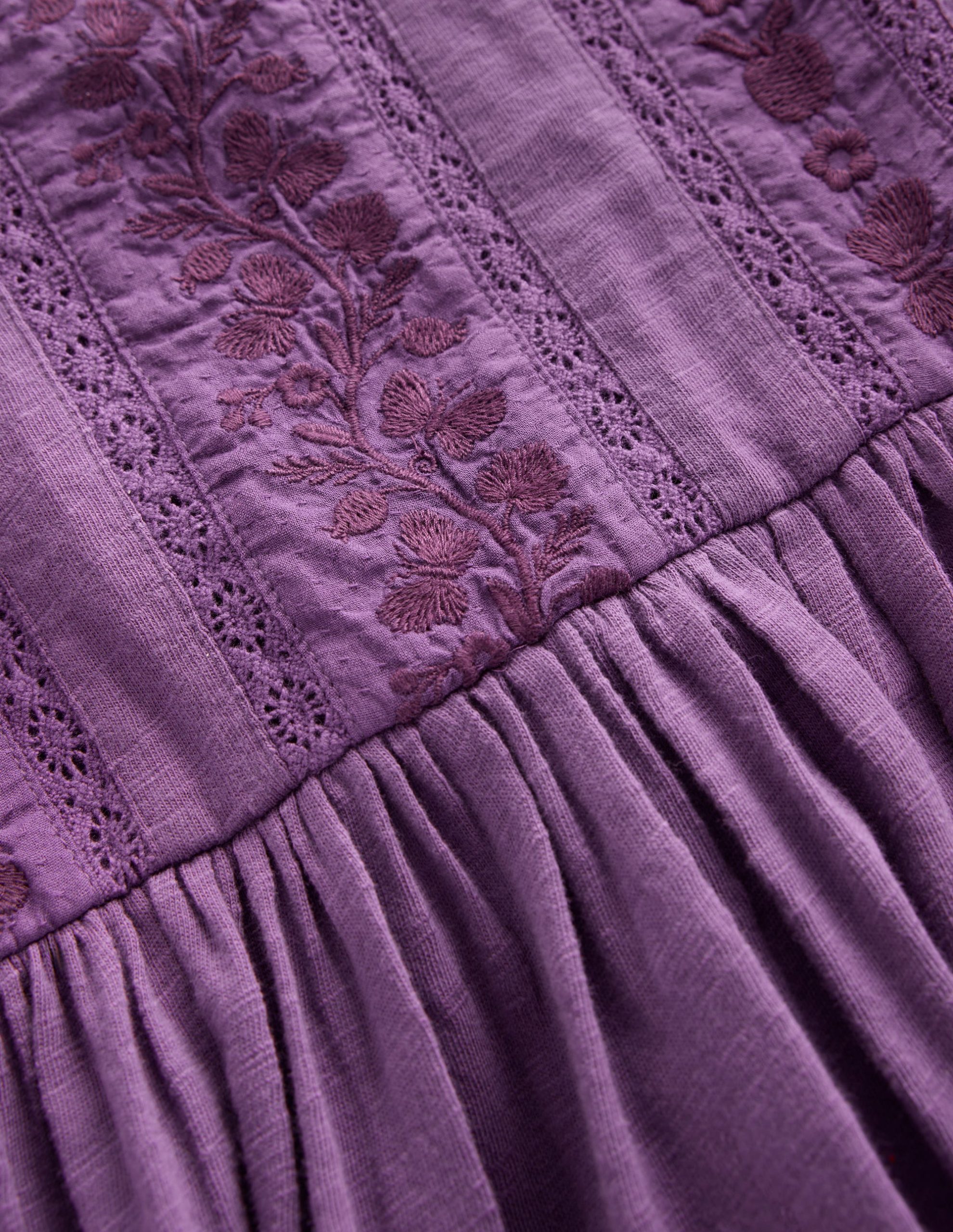 Lace Trim Jersey Dress-Mystical Purple - Image 3