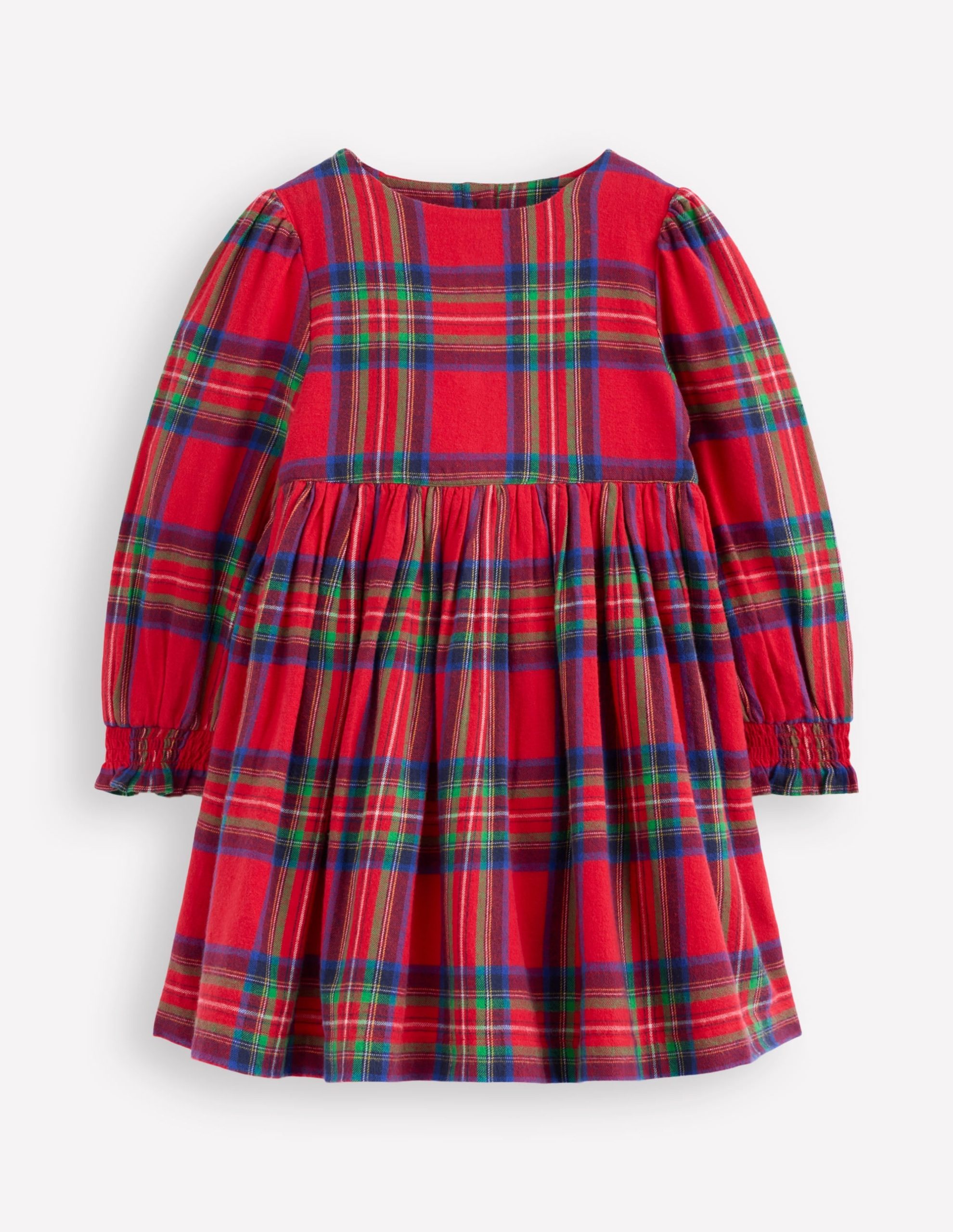 Madeline Long Sleeve Dress-Red Check - Image 2