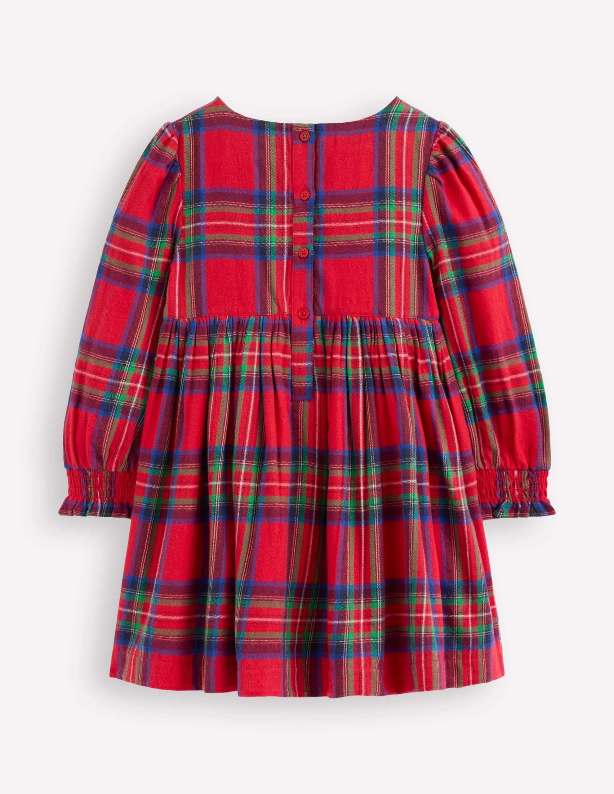 Madeline Long Sleeve Dress-Red Check - Image 3