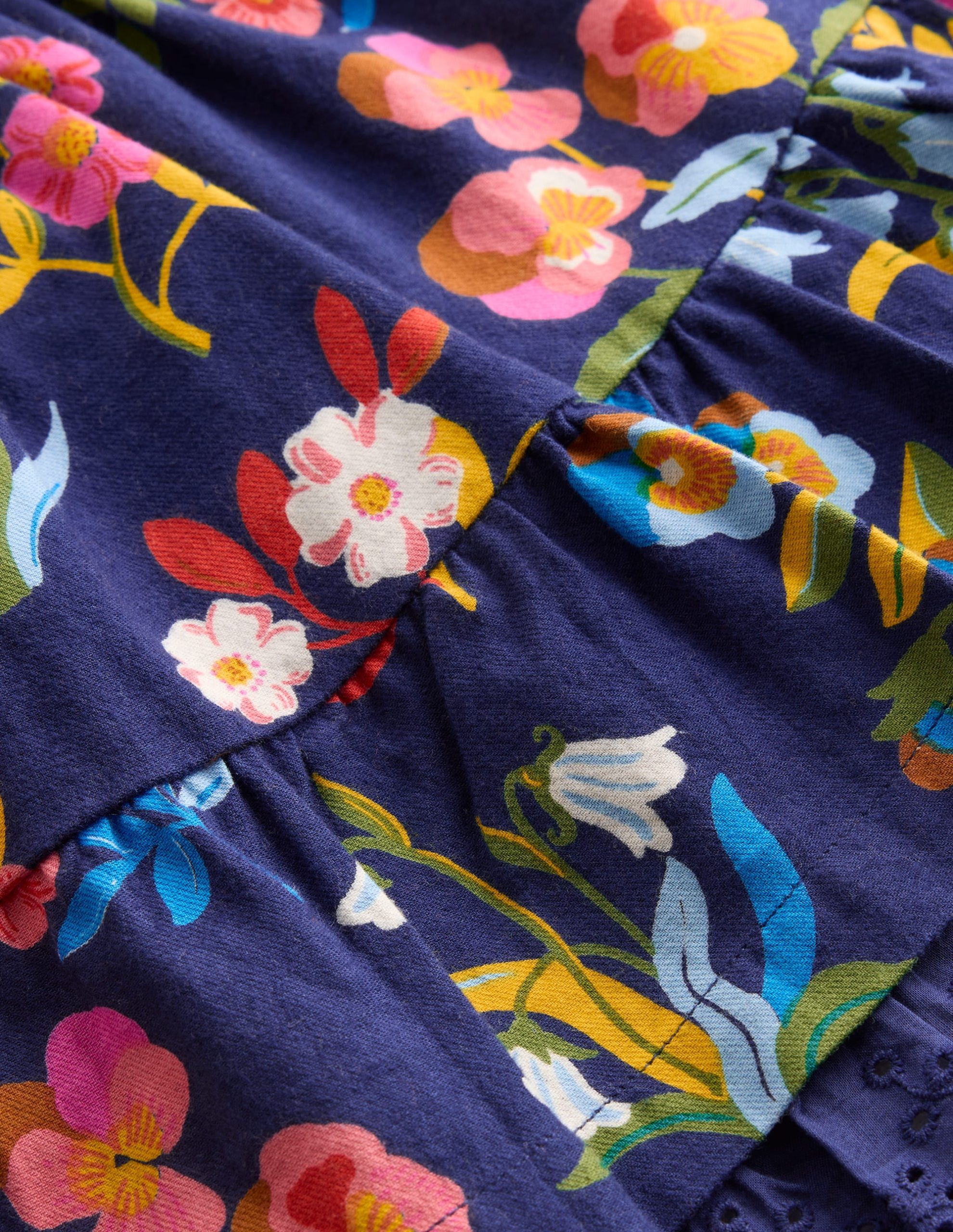 Printed Pull-on Woven Skirt-College Navy Pansy Bed - Image 3
