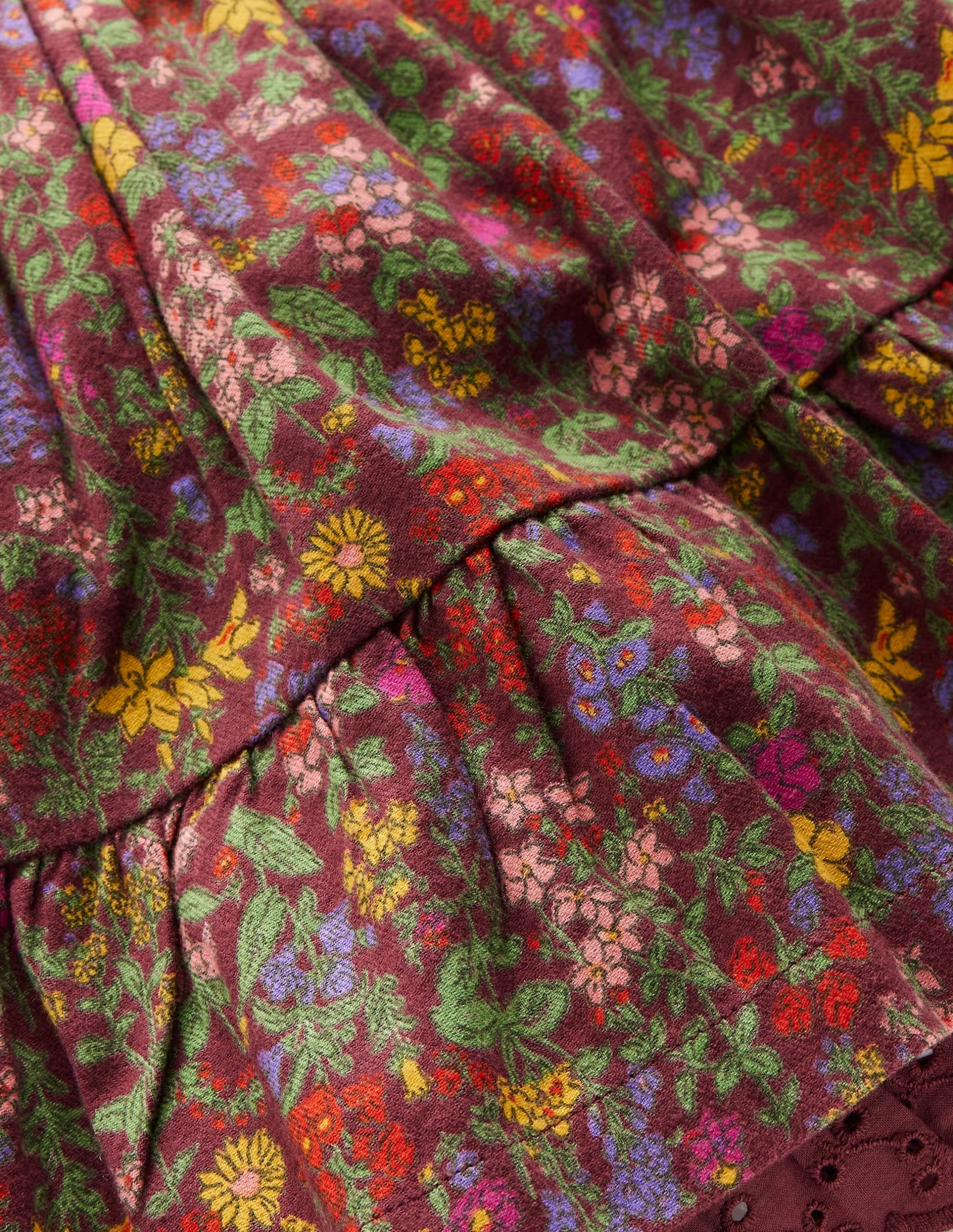 Printed Pull-on Woven Skirt-Chestnut Flower Meadow - Image 4