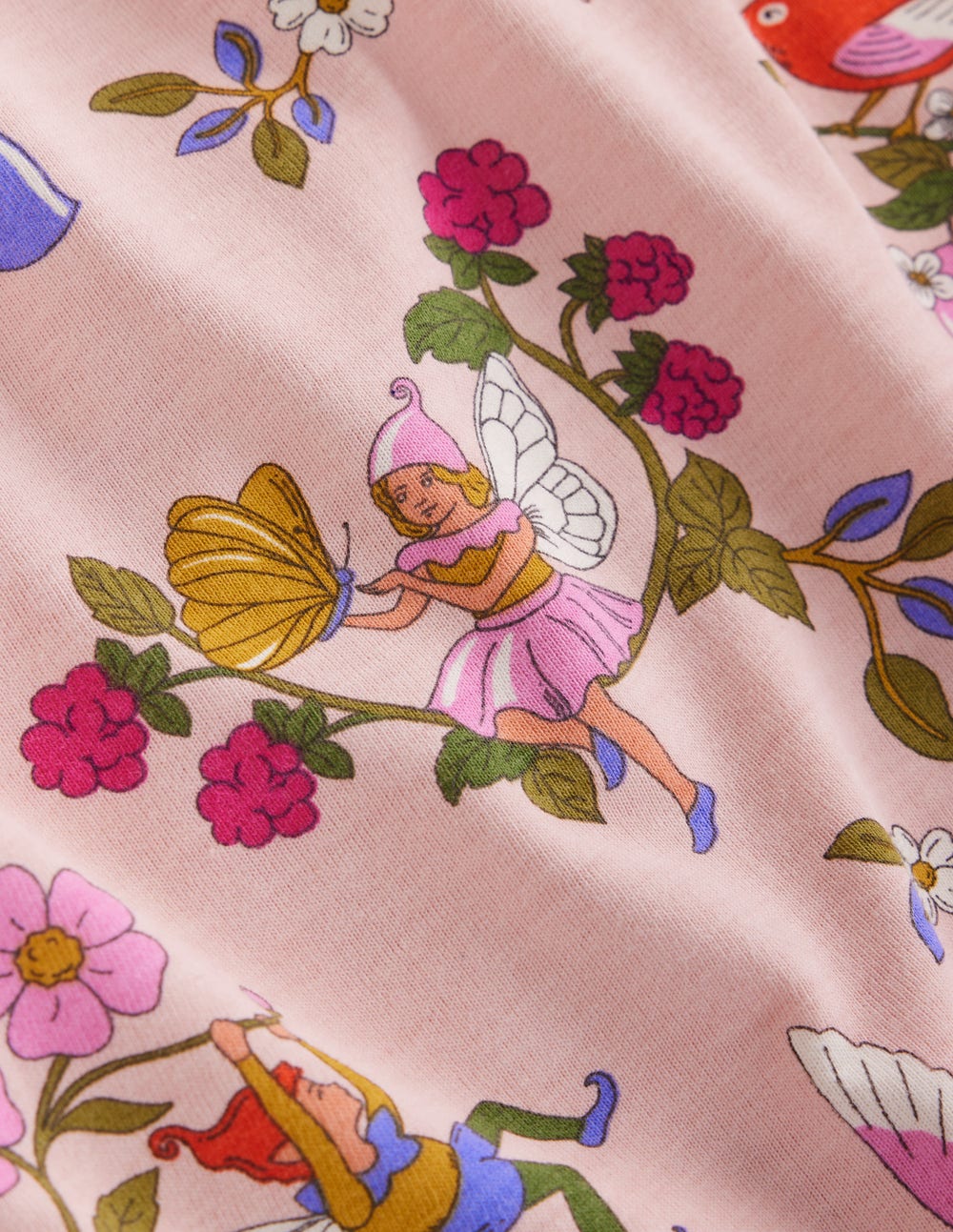 Printed Long Sleeve Nightie-Chalk Pink Fairy Tree - Image 3