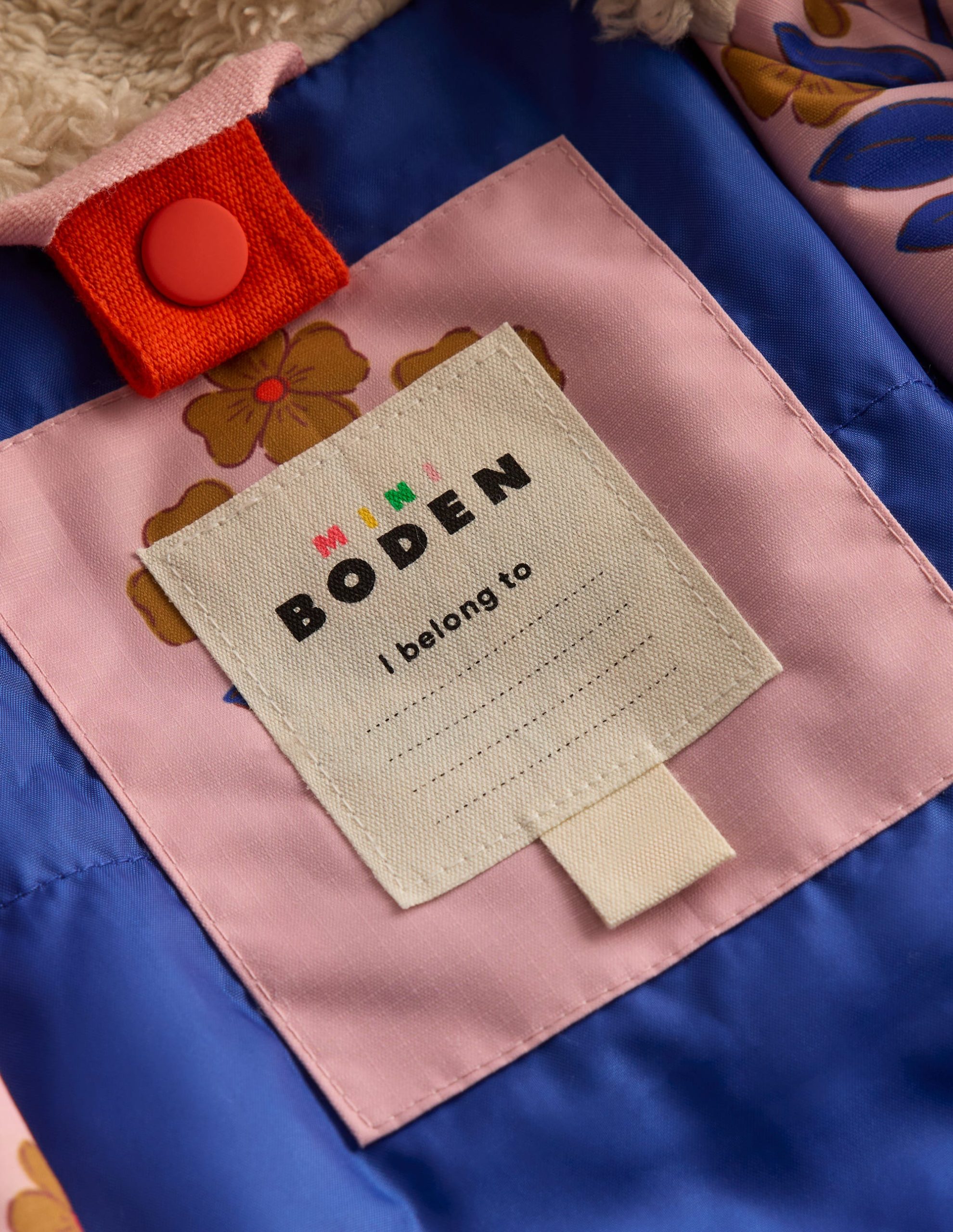 4-in-1 Waterproof Coat-Vintage Pink Floral Stamp - Image 4