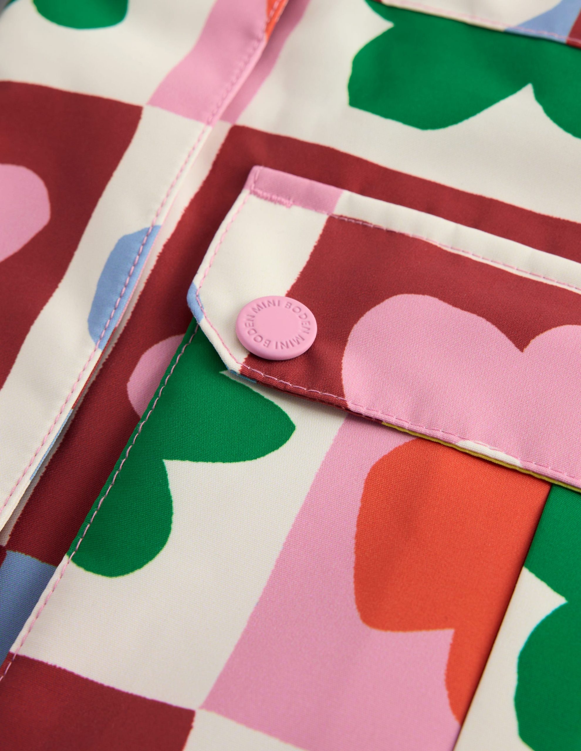 All-Weather Waterproof Coat-Multi Flower Check - Image 3