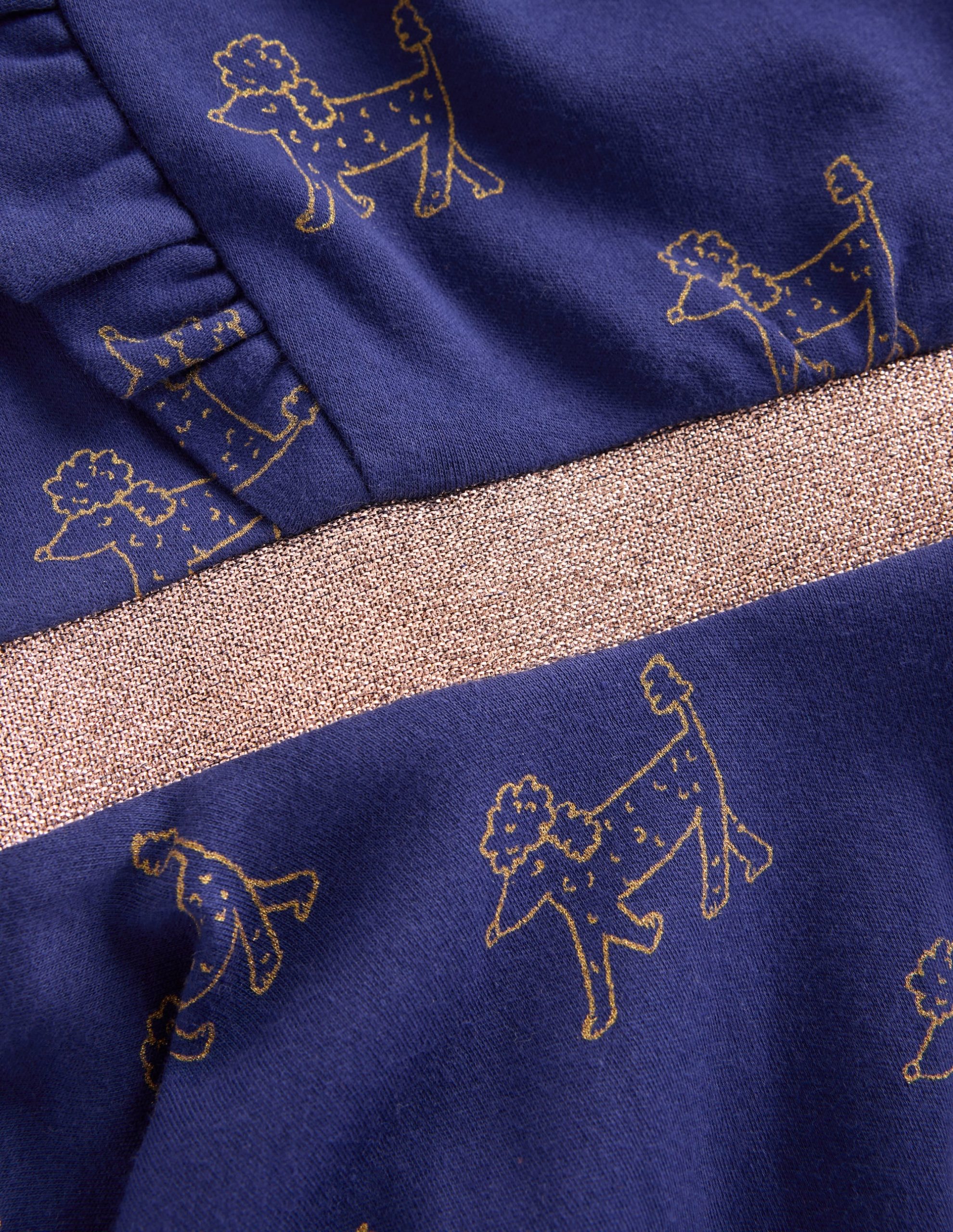 Cora Twirly Jersey Dress-Navy Foil Poodles - Image 3