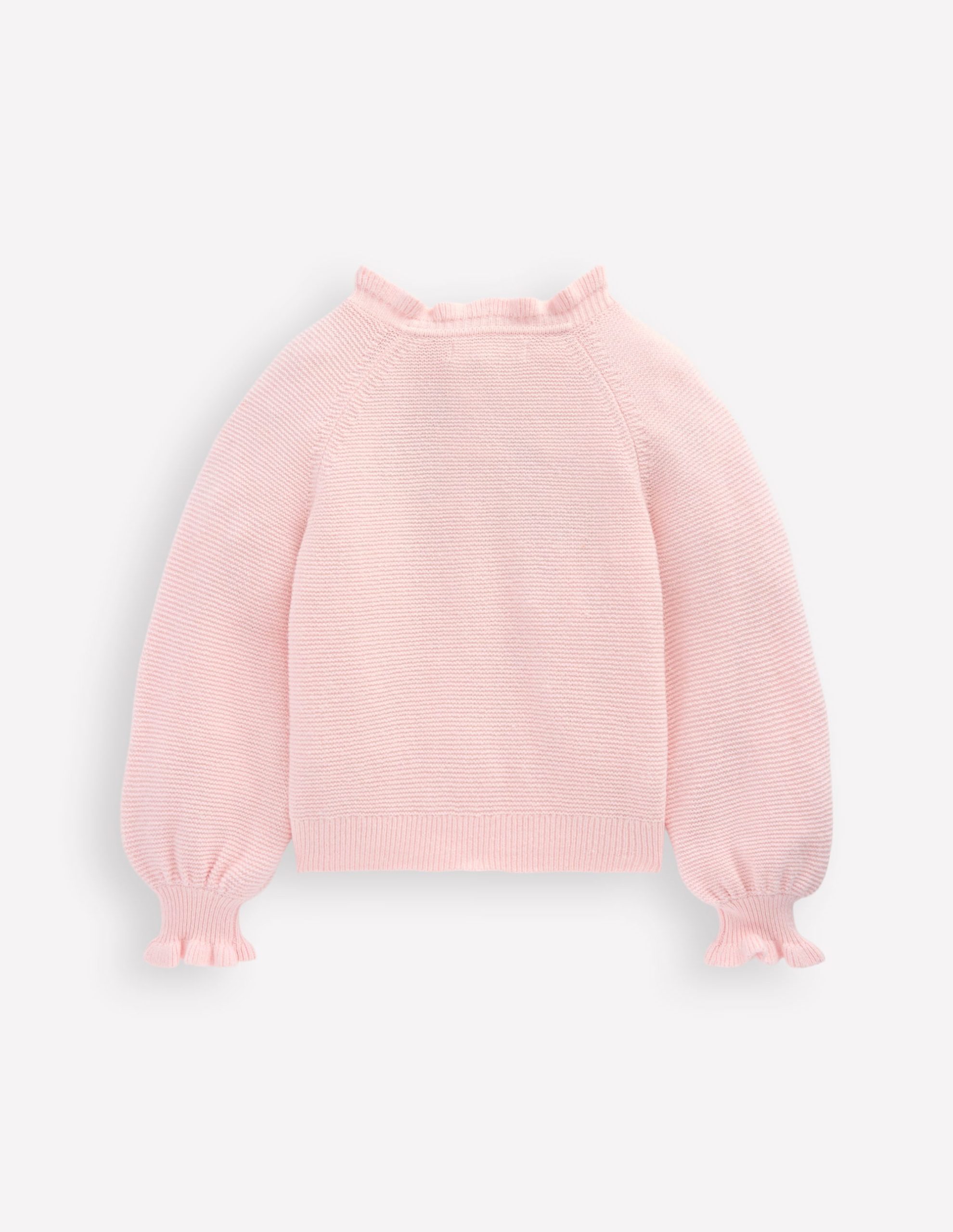 Pretty Embroidered Cardigan-Chalk Pink - Image 3