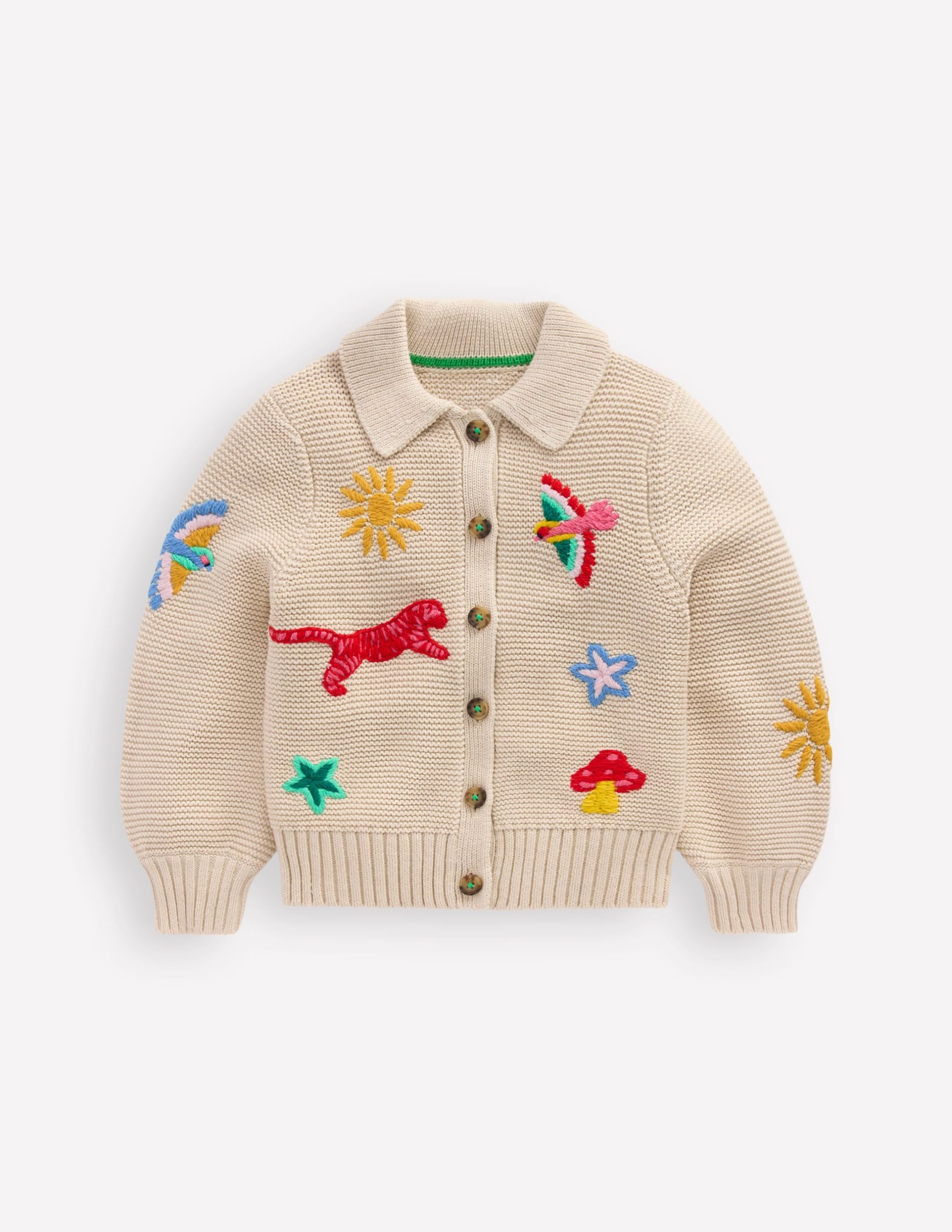 Collared Cardigan-Ecru Marl - Image 4