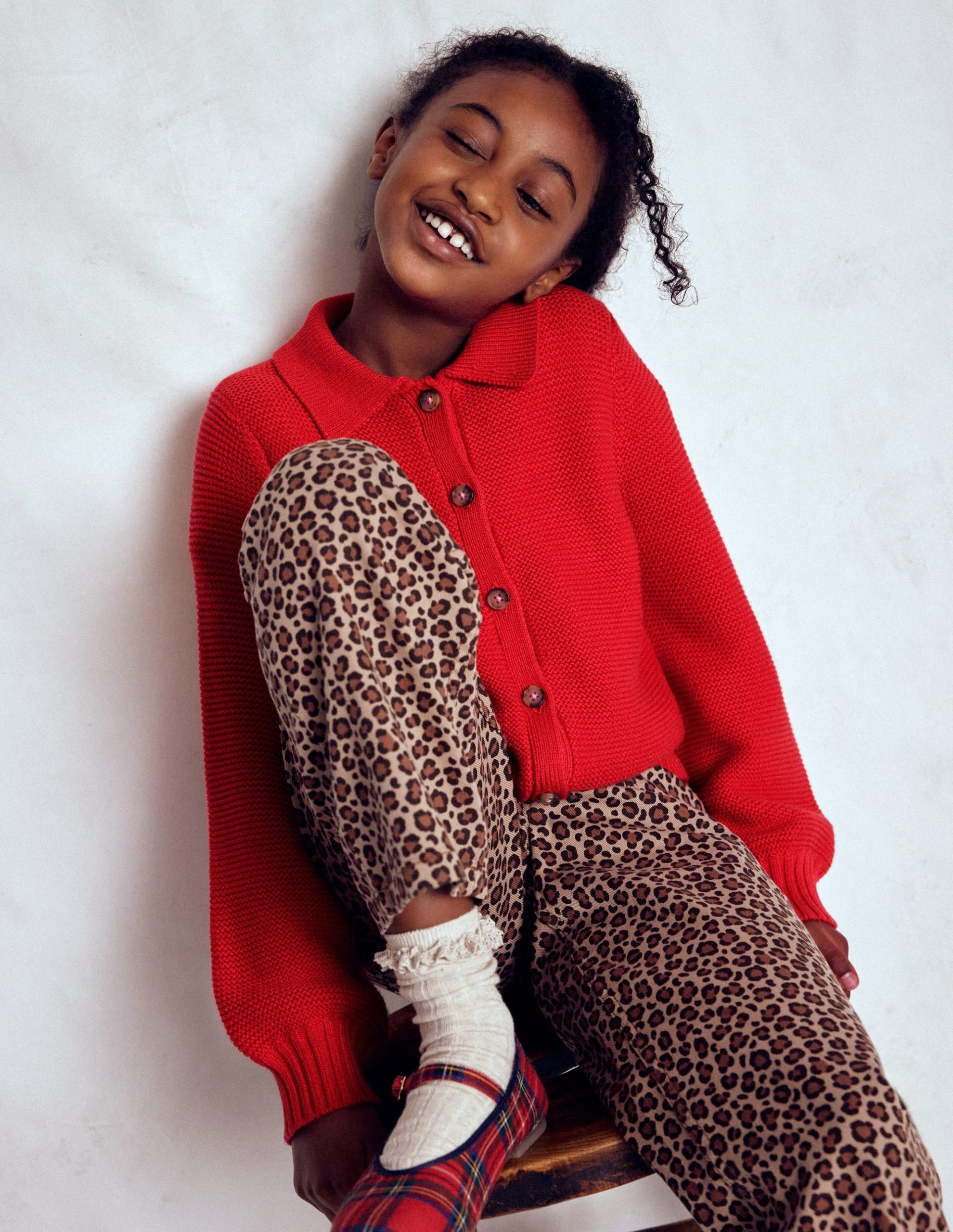 Collared Cardigan-Rockabilly Red - Image 5